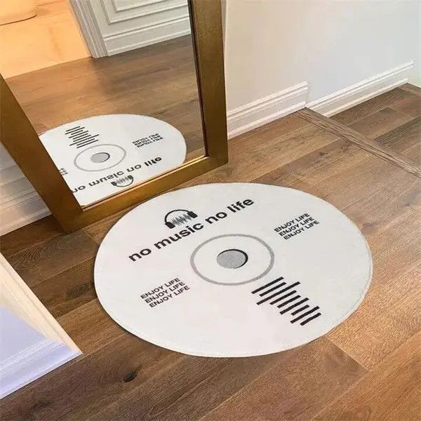 Carhartt × Handmade Vintage Art "Record" Carpet Cozy Soft Carpet Rug 80x80cm Size ONE SIZE - 3 Thumbnail