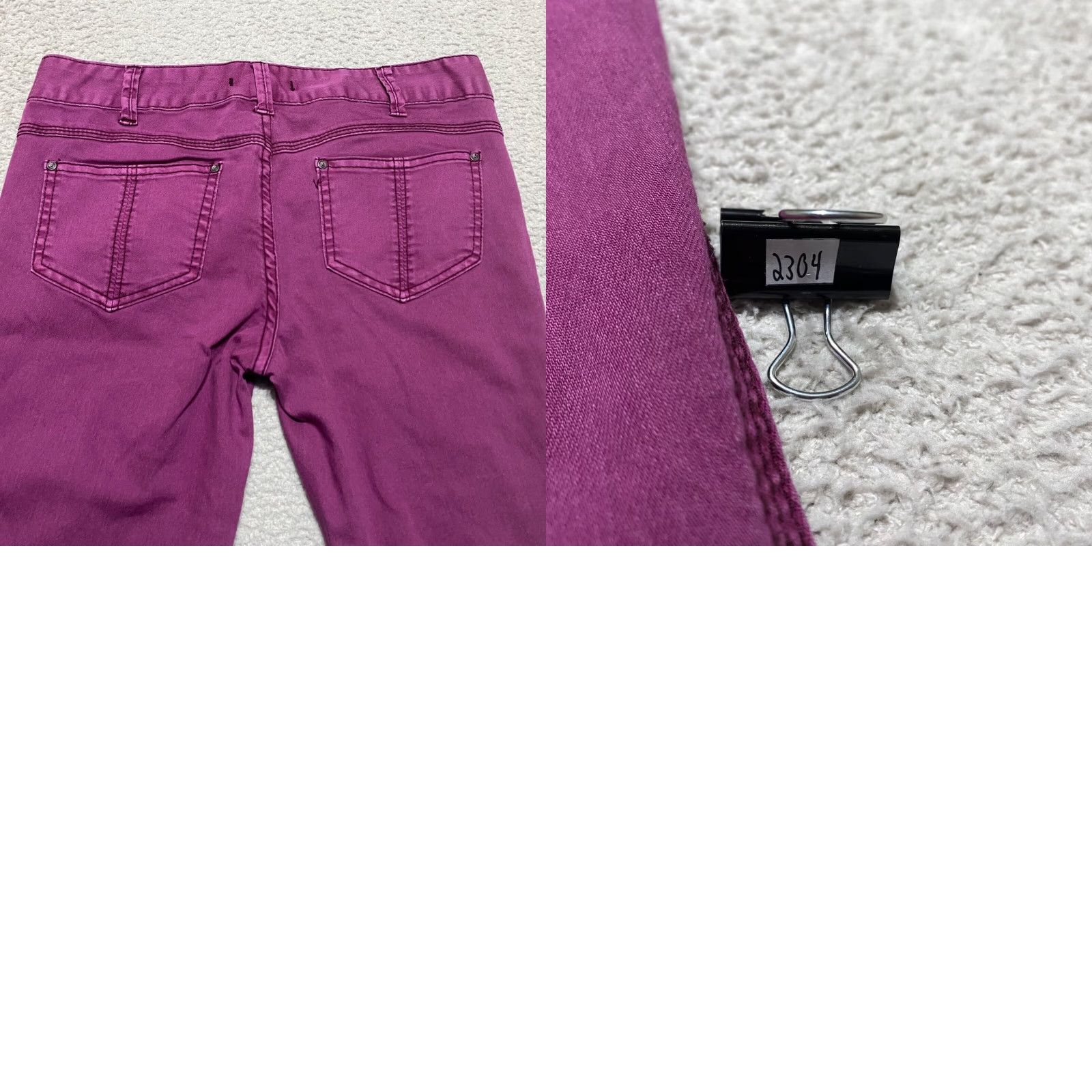Free People Free People Womens Jeans 29 Pink Denim Slim Straight Mid Rise Dark Wash Size 24" / US 00 / IT 34 - 9 Thumbnail