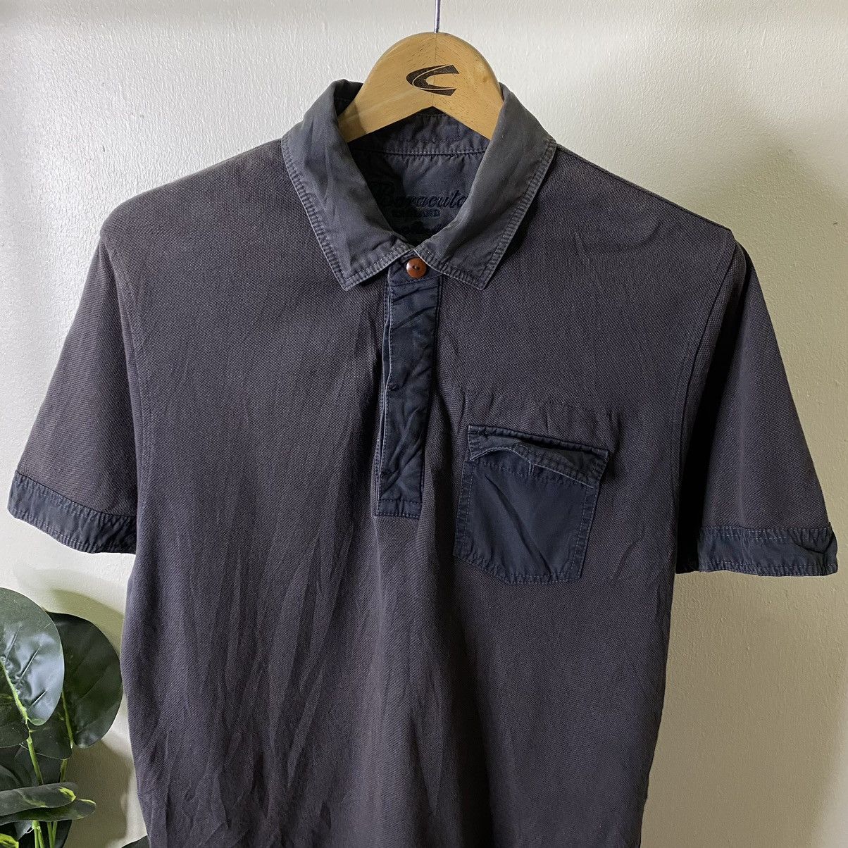 Baracuta Baracuta England Single Pocket Faded Black Polo Tee Size US M / EU 48-50 / 2 - 2 Thumbnail