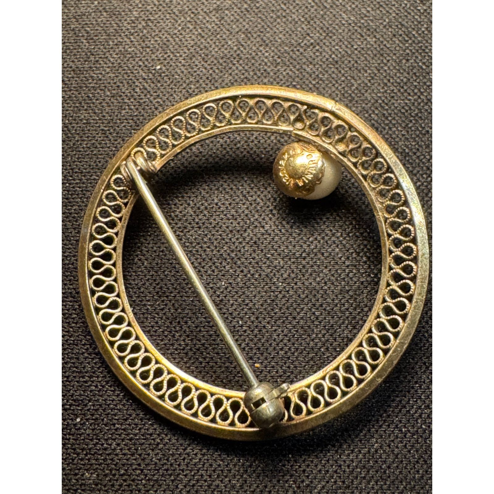 Other Vintage 1/20 12k Gold Filled Circle Real Pearl Brooch Size ONE SIZE - 4 Thumbnail