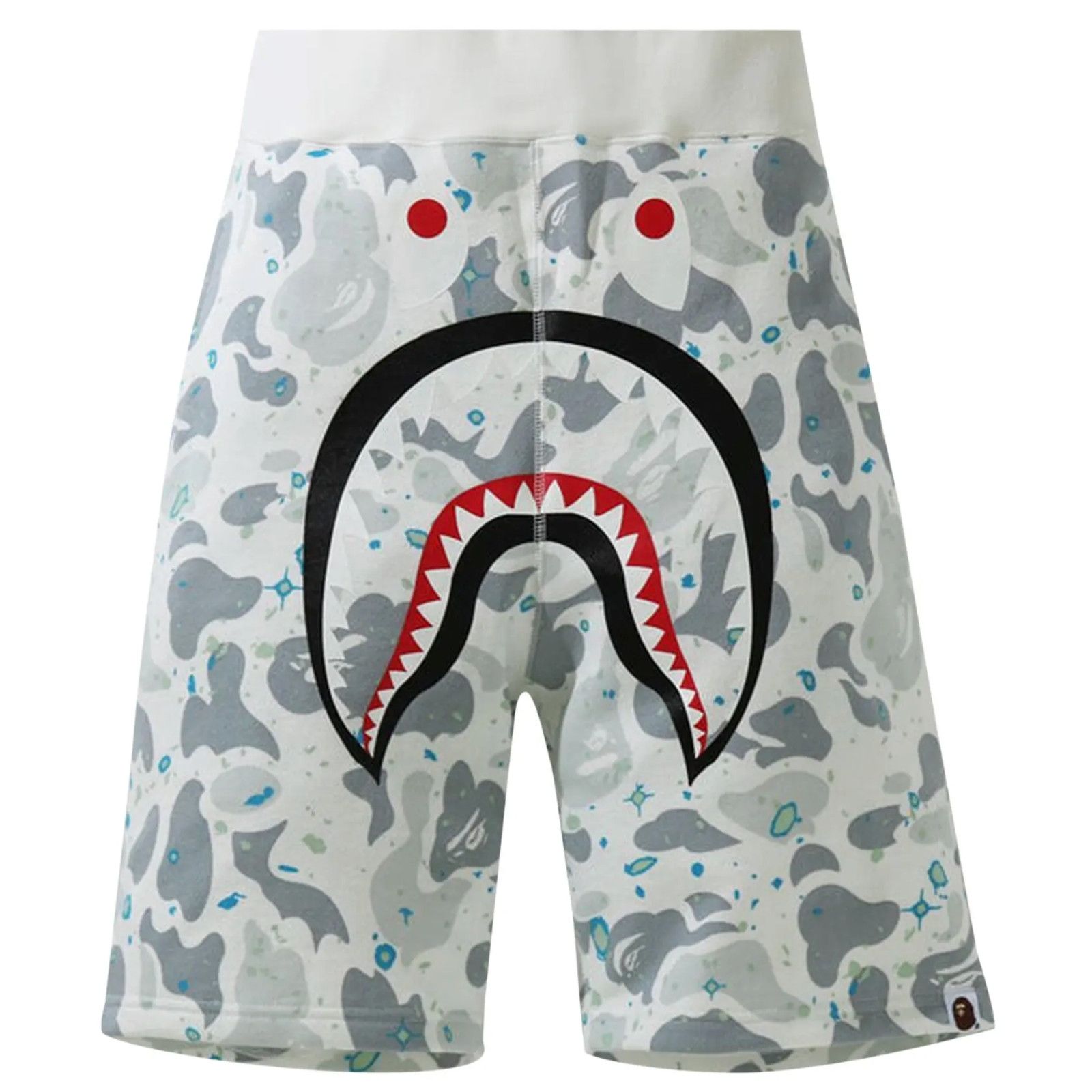 Bape Bape Space Camo Shark White Sweat Shorts Size Large Size US 33 - 1 Thumbnail
