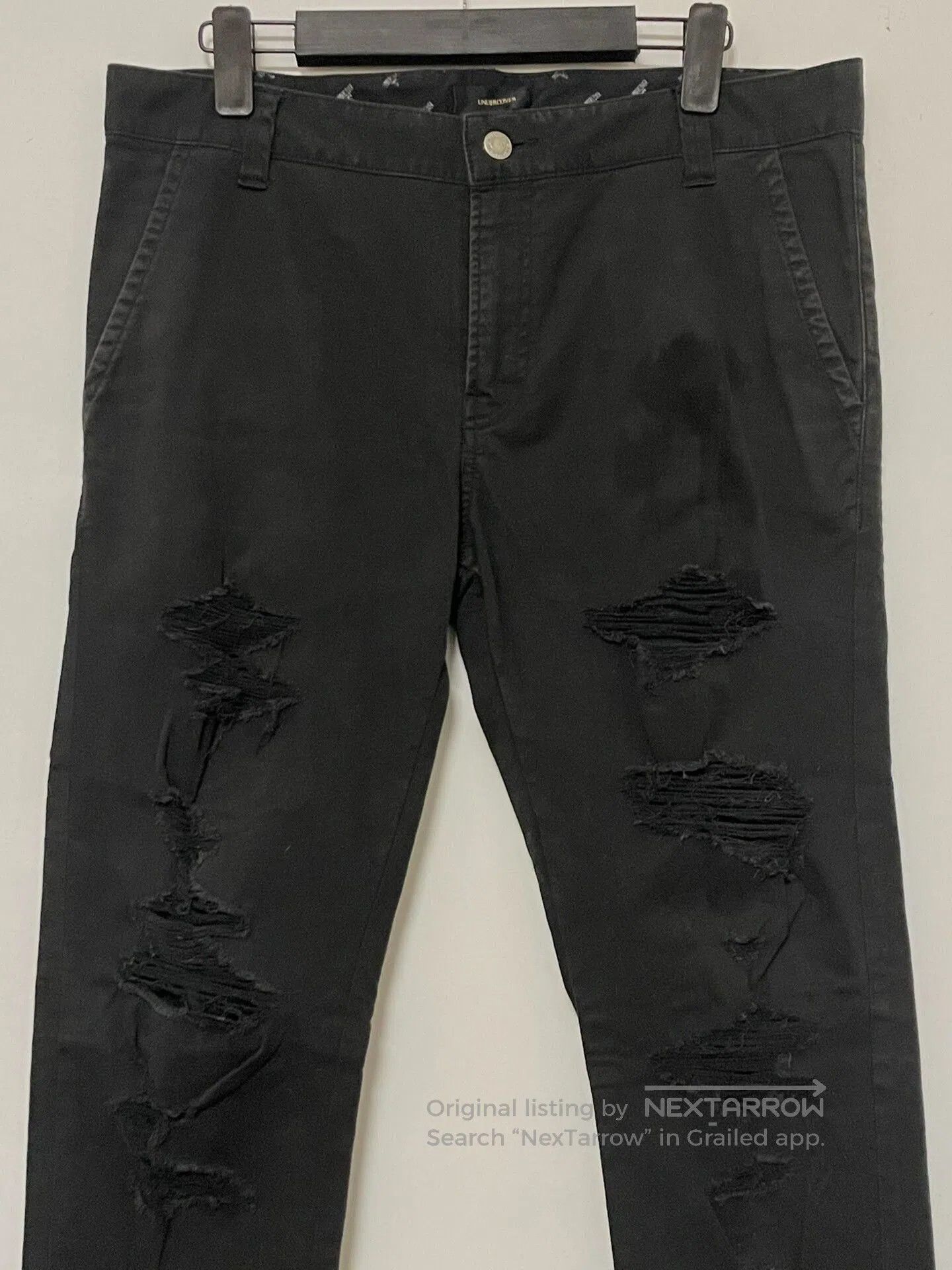 Undercover Distressed Black Denim Pants Size 5.
