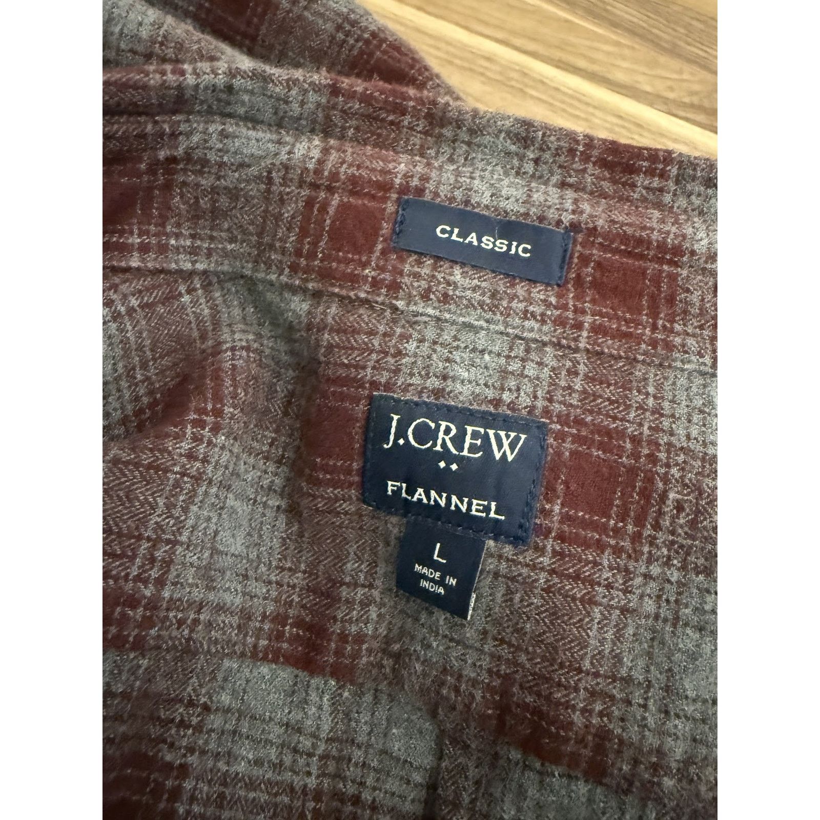 J.Crew J. Crew Flannel Maroon Grey Plaid Large Size US L / EU 52-54 / 3 - 4 Thumbnail