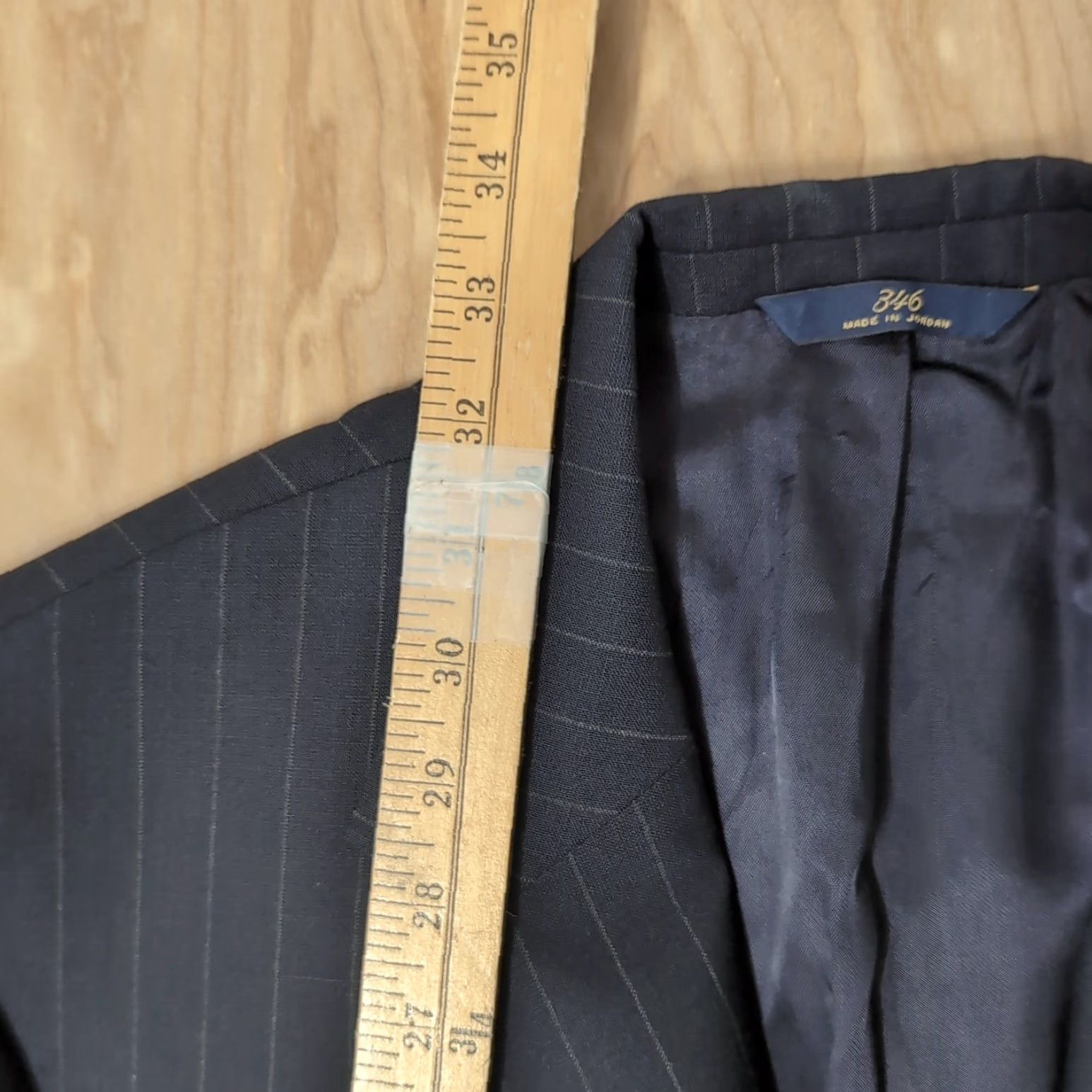 Brooks Brothers BROOKS BROTHERS 346 STRETCH NAVY BLUE PINSTRIPED 2 BUTTON BLAZER MENS SIZE 43R Size 46R - 5 Thumbnail