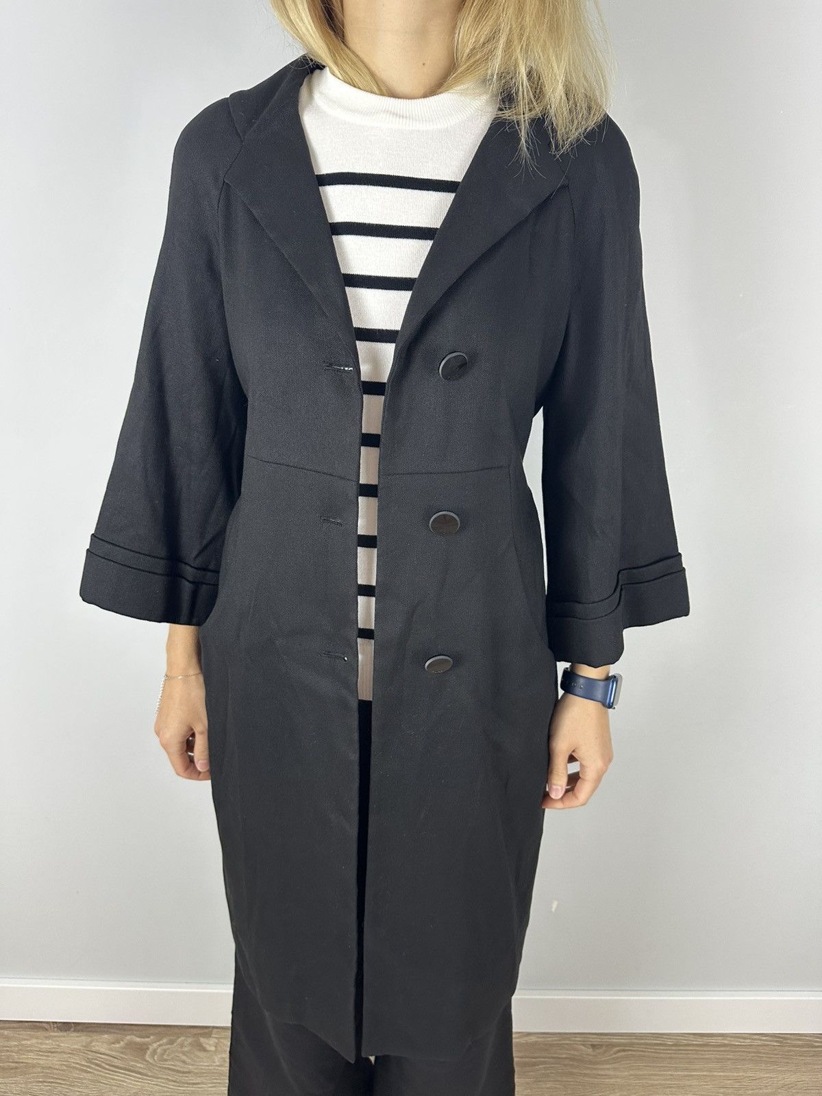 Gucci Auth GUCCI Hemp Cotton Black Women's Coat 38 S 3/4 Sleeve Size S / US 4 / IT 40 - 9 Thumbnail