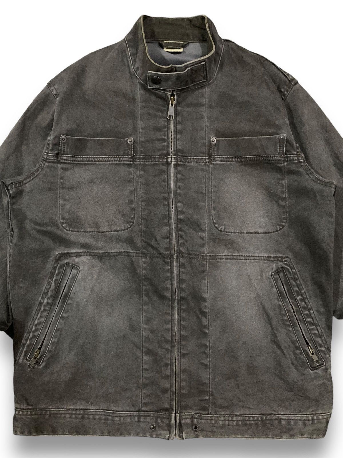 KMRii Vintage Japanese Brand Faded Canvas Biker-Punk Style Jacket Size US M / EU 48-50 / 2 - 4 Thumbnail