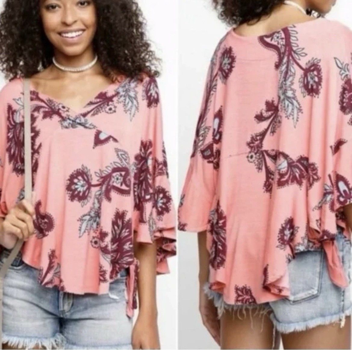 Free People Free People Maui Wowie Printed Knit Top $78 Small Passion F Size S / US 4 / IT 40 - 1 Thumbnail