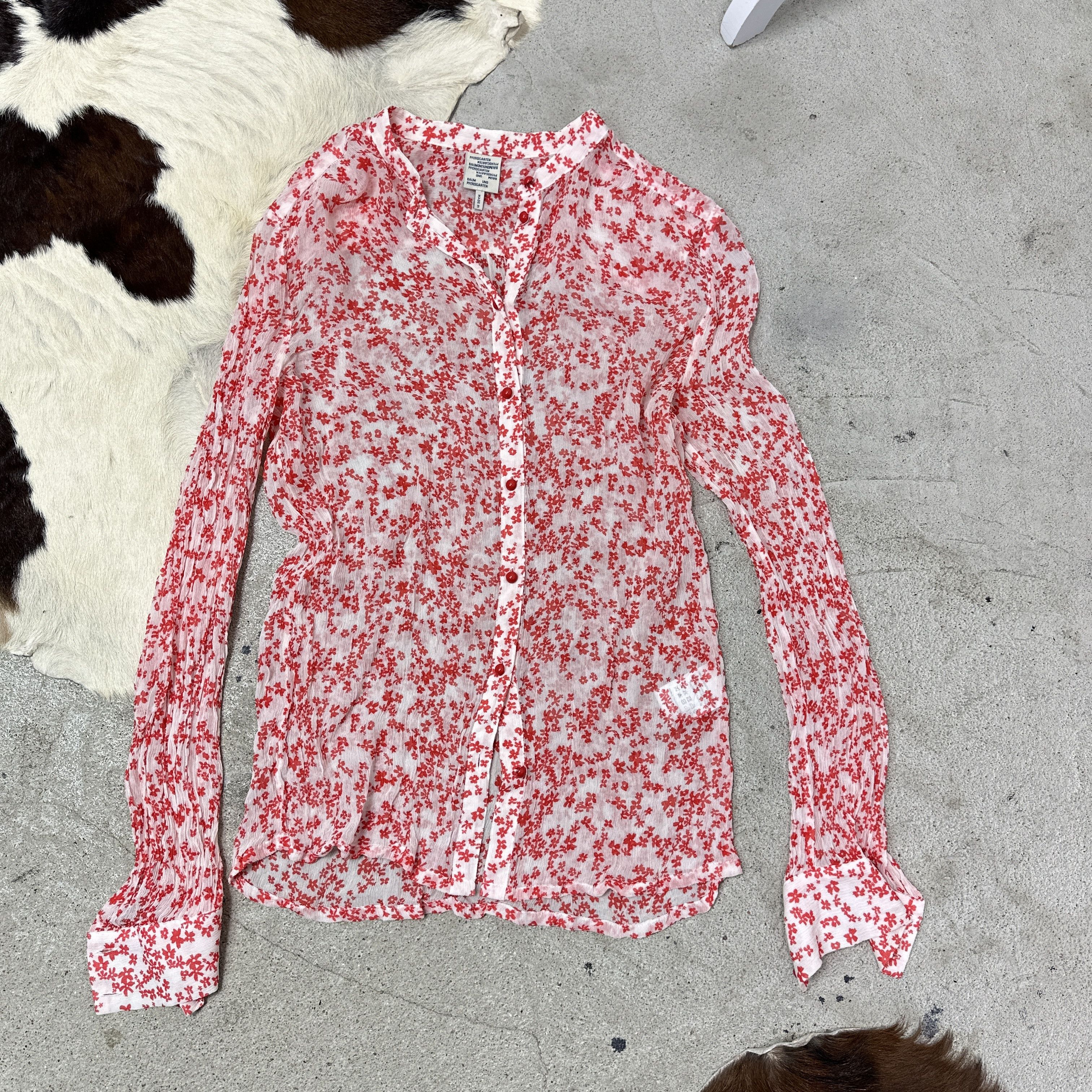 Baum und Pferdgarten Vintage Baum und Pferdgarten Sheer Mesh Flower Shirt Y2K Size M / US 6-8 / IT 42-44 - 2 Thumbnail