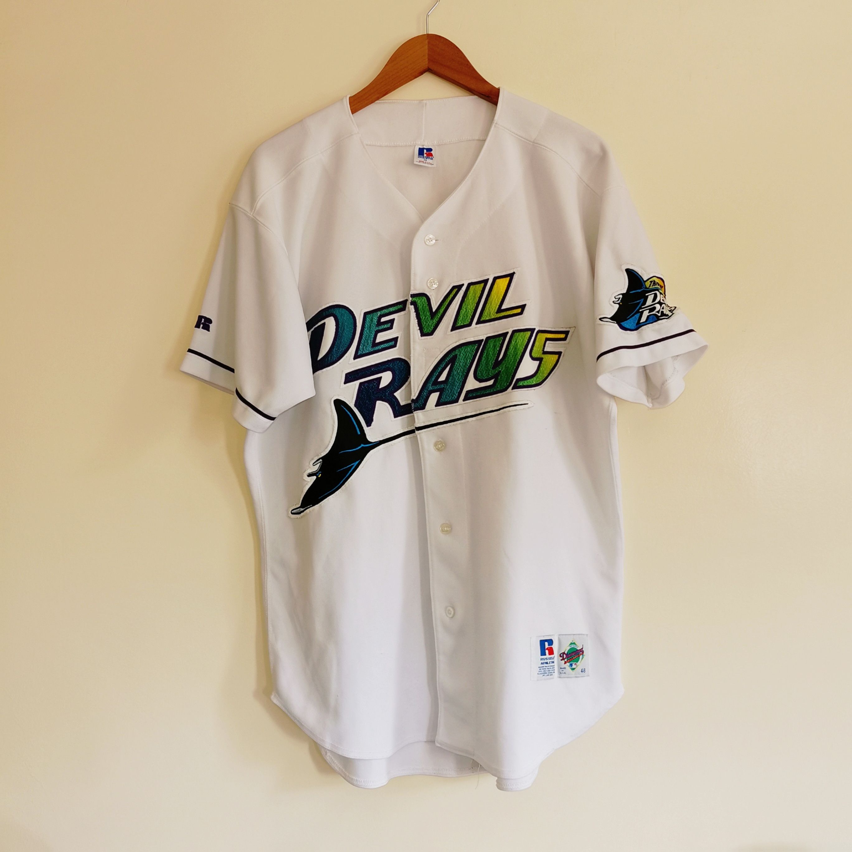 Jersey × MLB × Vintage RARE VINTAGE TAMPA BAY DEVIL RAYS 90s RUSSELL 48 ...