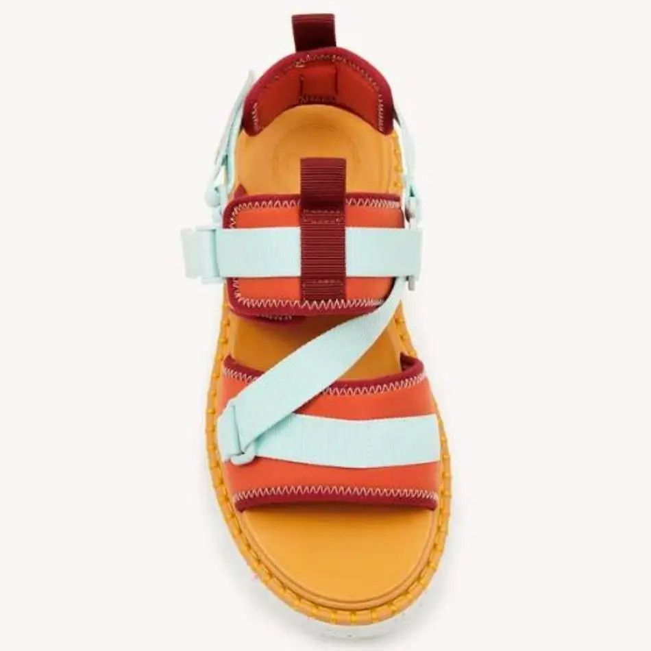 Chloe o1loc1c0624 CHC22 Lilli Flat Sandals in Multicolor Size US 5 / IT 35 - 2 Thumbnail