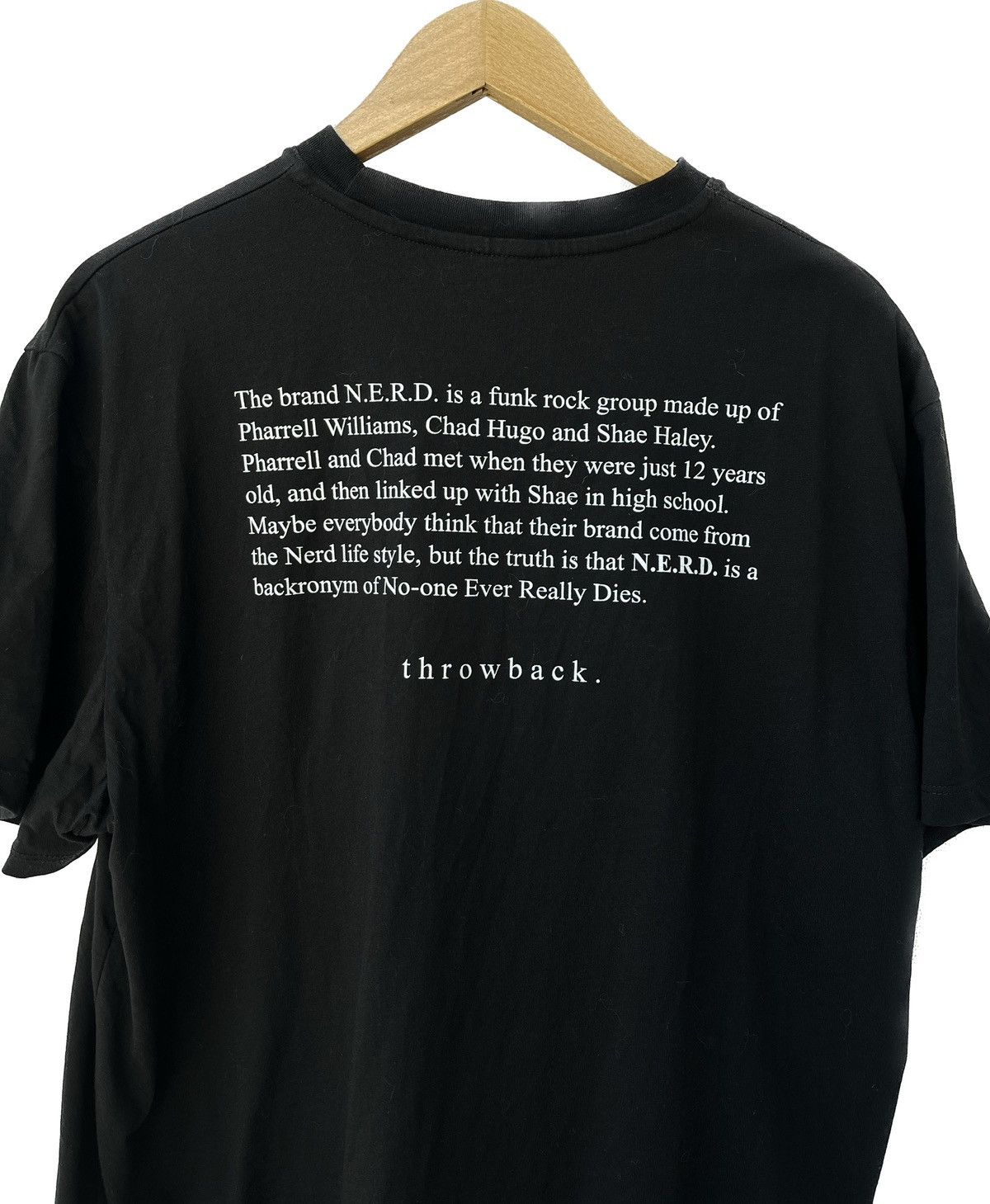 Pharrell Black t-shirt Throwback with Pharrell Williams, size L Size US L / EU 52-54 / 3 - 3 Thumbnail