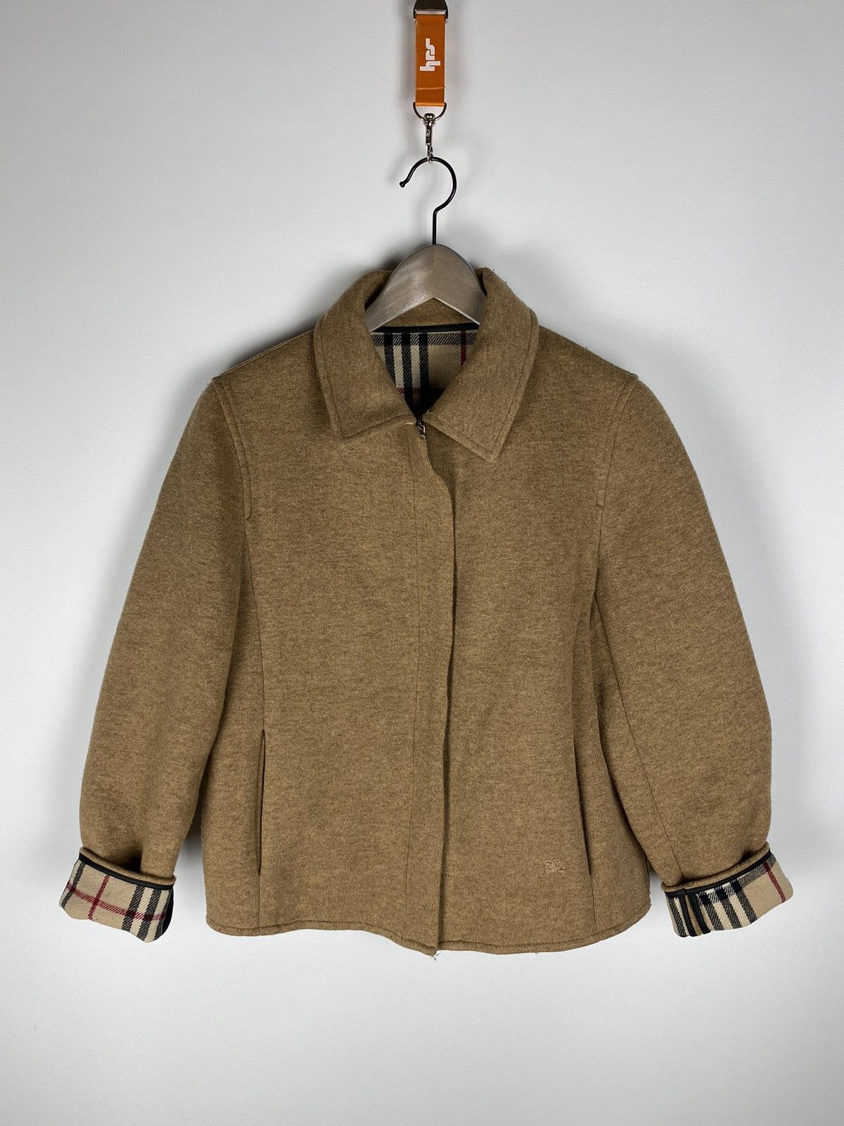 ジャケット・アウター vintage Burberry novacheck wool coat et Vintage Burberry Jacket Wool Nova Check Coat Jacket Blue