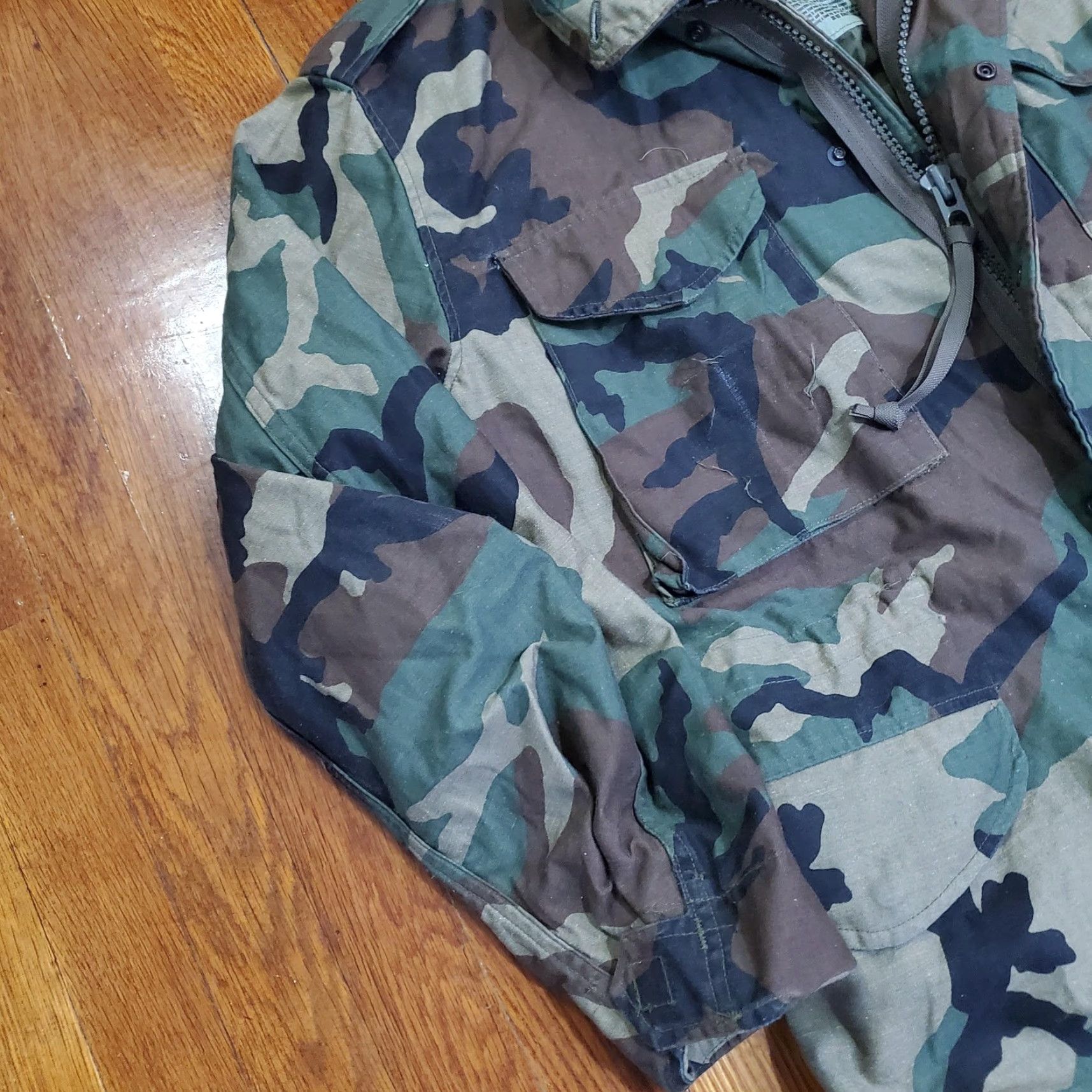 Vintage VINTAGE US ARMY COAT Mens S Green Woodland Camo M-65 Field Cold Weather 80s Size US S / EU 44-46 / 1 - 2 Thumbnail