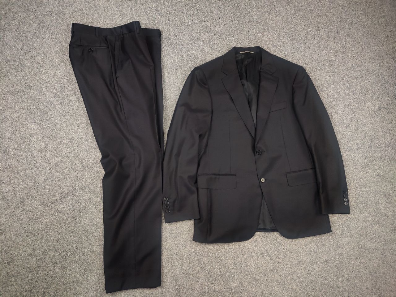 Canali Canali Italy Design 2 buton Business Classic Suit Black wool Size 50R - 15 Thumbnail