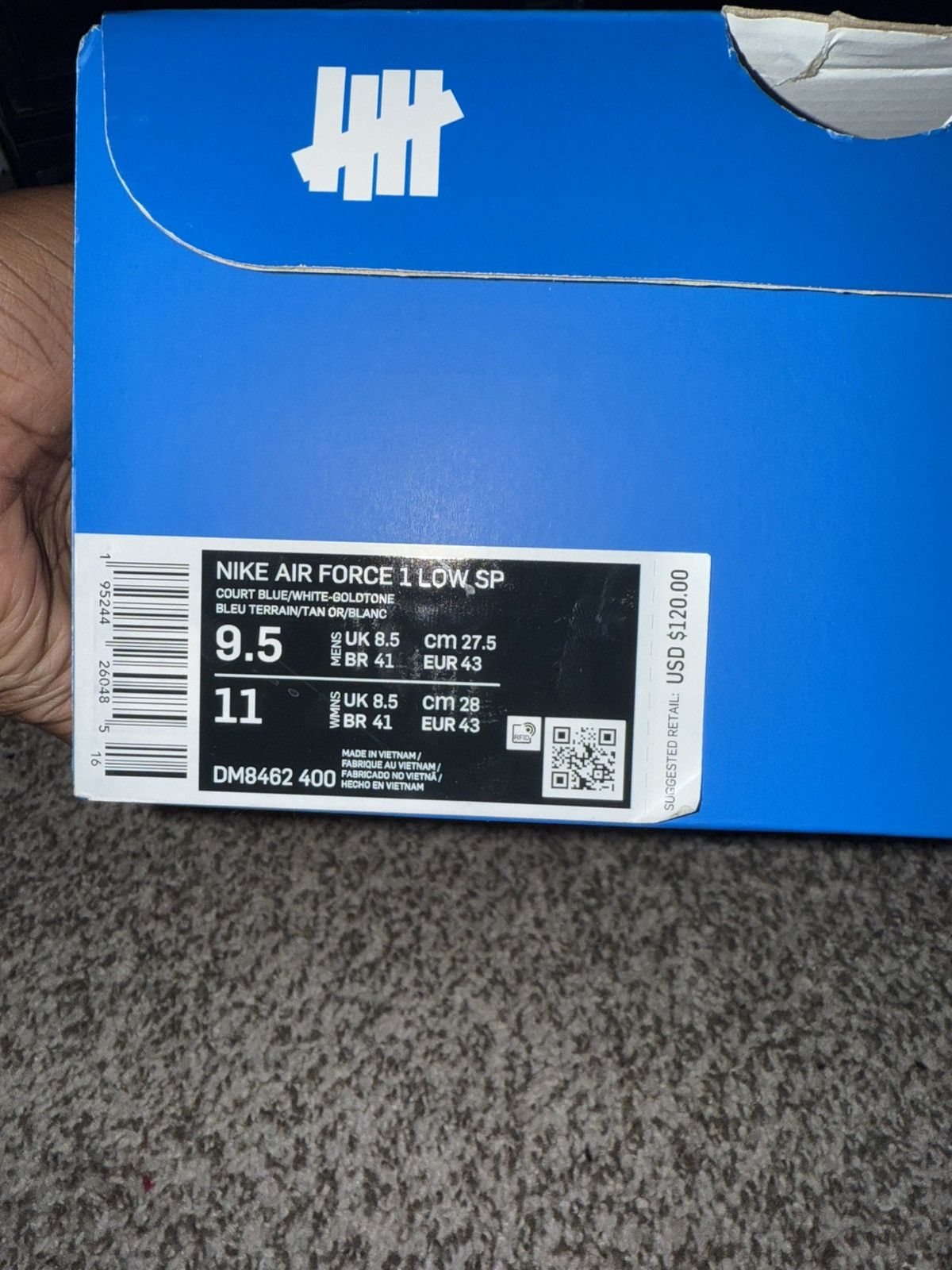 Nike × Undefeated Nike x Undefeated AF1 Court Blue Size US 9.5 / EU 42-43 - 9 Thumbnail