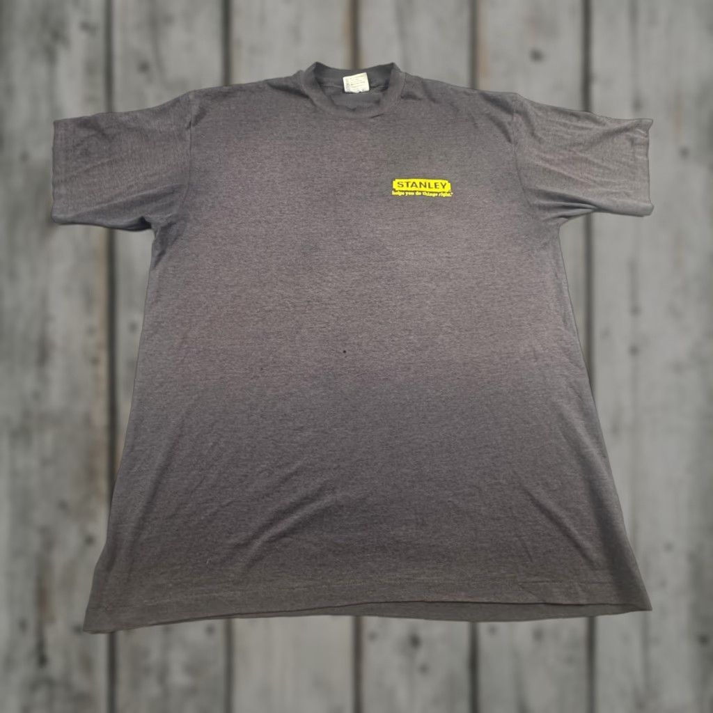 Hanes VINTAGE Stanley Tools Shirt Mens XL Gray Promo Advertising Shark Graphic 90s Size US XL / EU 56 / 4 - 1 Thumbnail
