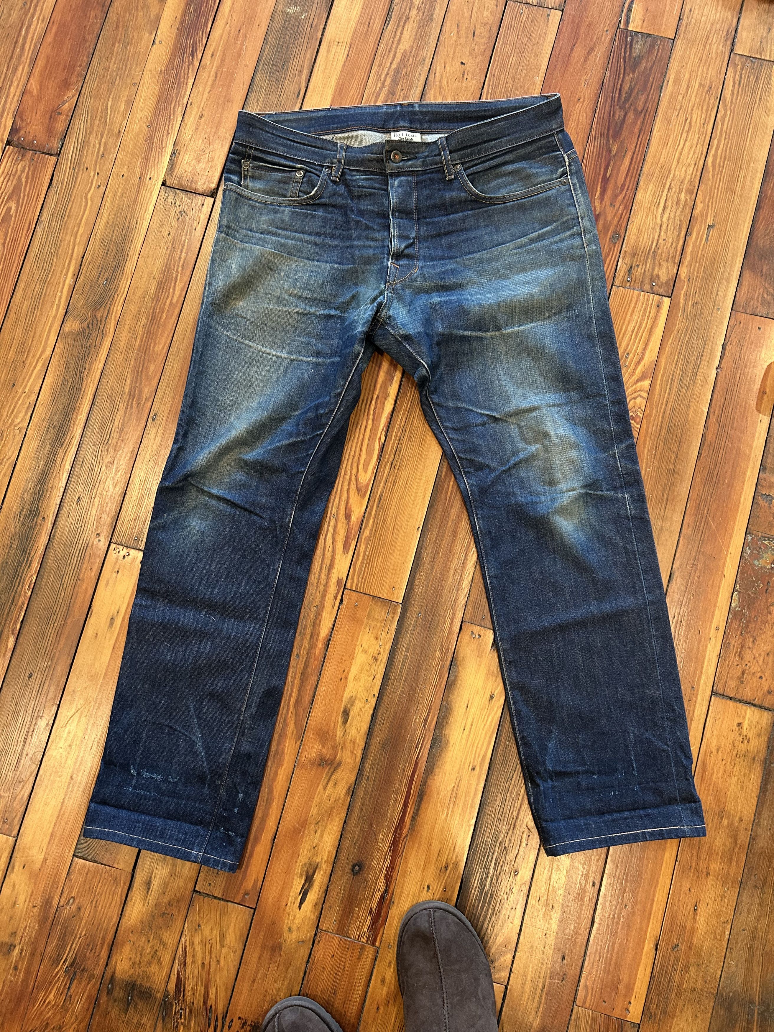 Railcar Fine Goods Railcar Straight Leg Raw Selvedge Denim Jeans Size US 35 - 1 Thumbnail