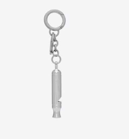 image of Saint Laurent Paris Oc11Z0124 Saint Laurent Whistle Keyring In Silver, Men's