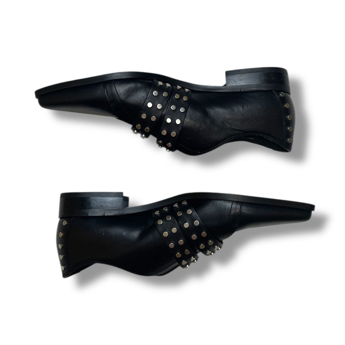 NEW! Diesel Black Gold Womens Leather Studded Biker Loafers