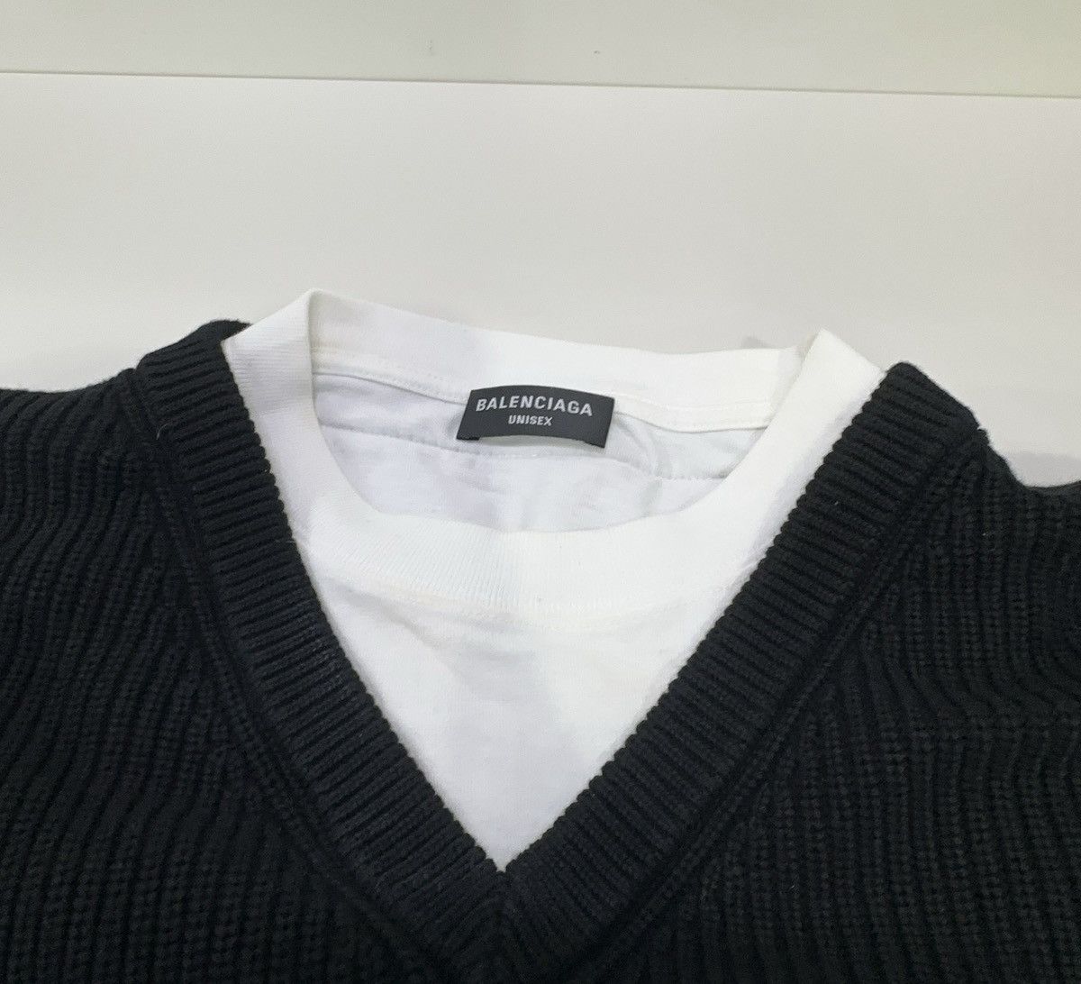Balenciaga Balenciaga FW21 Layered V-Neck Jumper Size US S / EU 44-46 / 1 - 7 Thumbnail