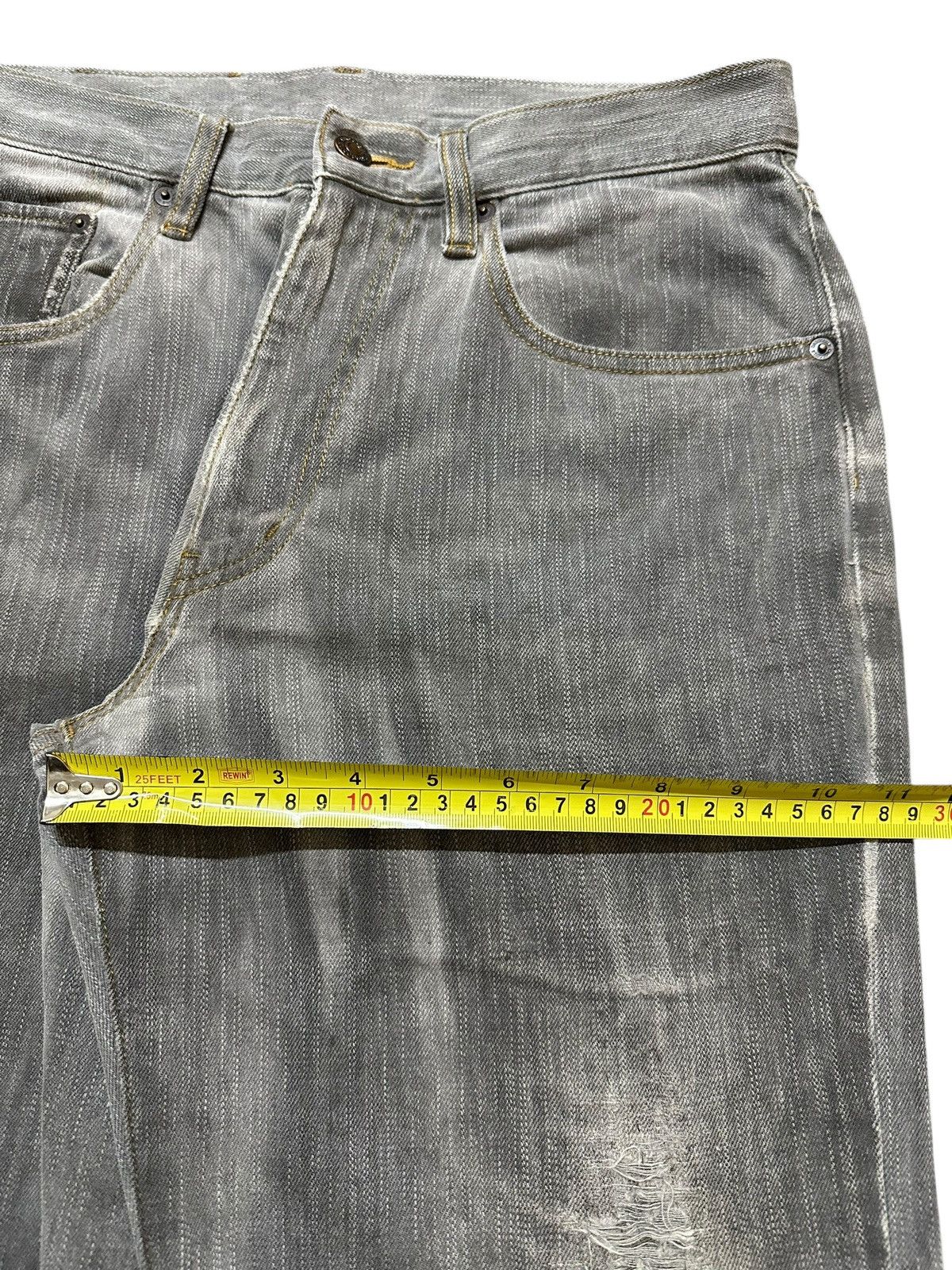 Other Vintage Crocodile Faded Wash Style Distressed Baggy Jeans Size US 30 / EU 46 - 14 Thumbnail