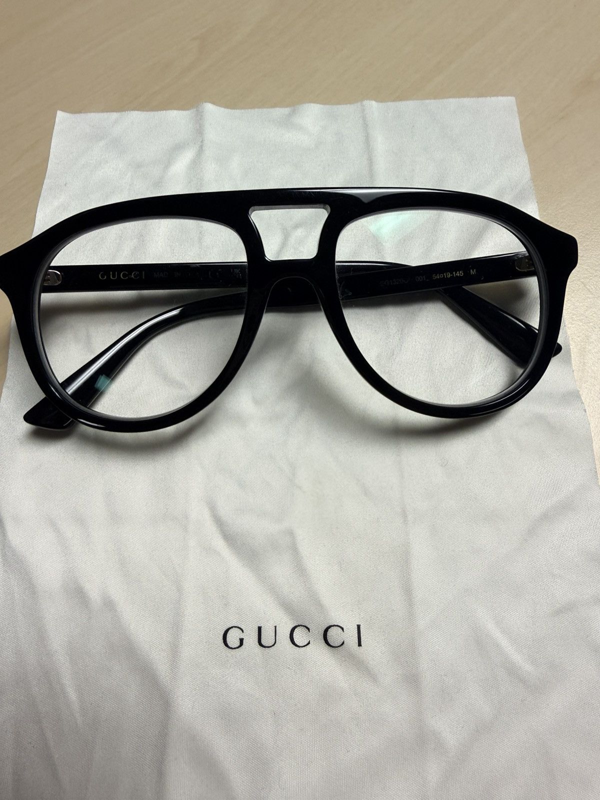 Gucci GUCCI Aviator Eyeglasses with non-prescription lenses Size ONE SIZE - 4 Thumbnail