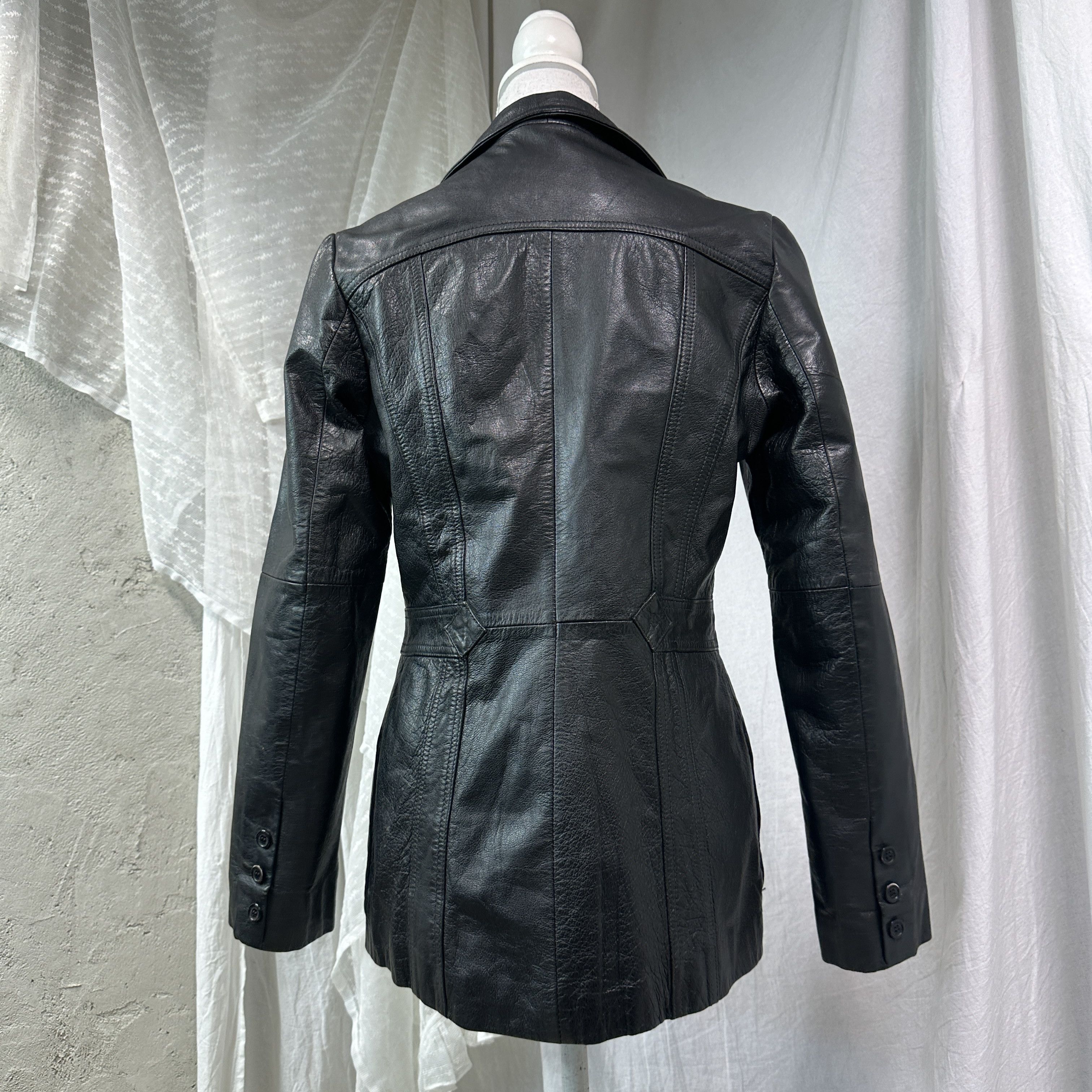 Vintage Vintage Avant Garde Grunge Biker Morgan Leather Jacket Y2K Size S / US 4 / IT 40 - 4 Thumbnail