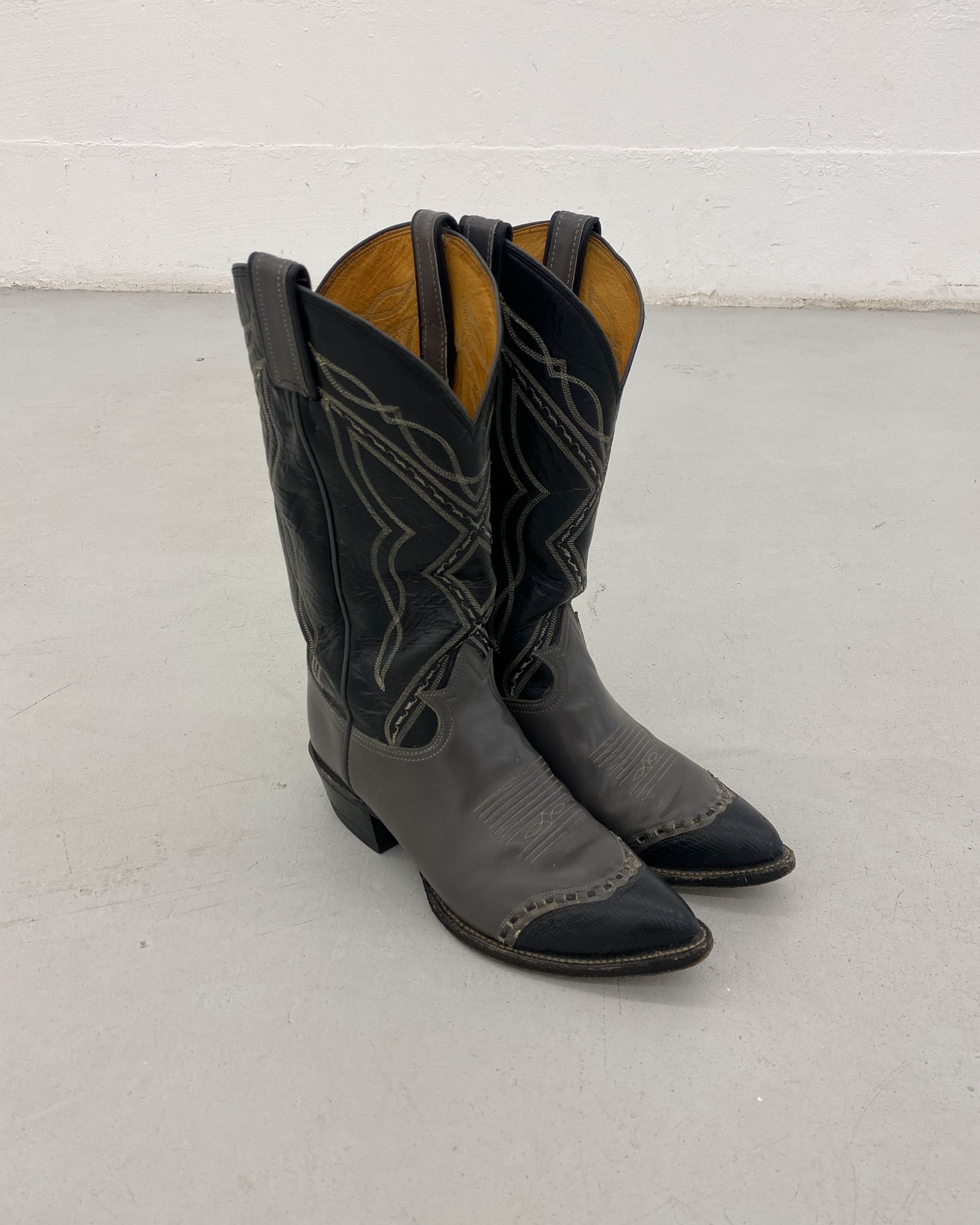 Tony Lama 1990s Two Tone Cowboy Boots Size US 8 / EU 41 - 2 Thumbnail