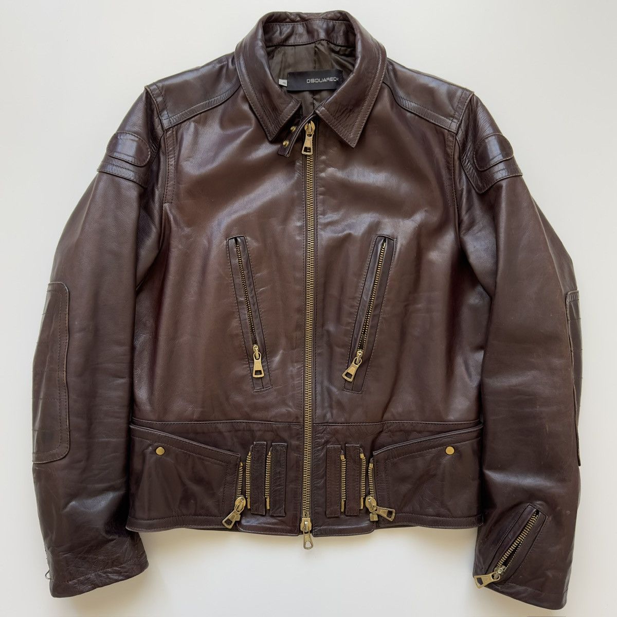 Dsquared2 F/W 2002 Dsquared2 Biker Leather Jacket Size 48 Homeless Size US M / EU 48-50 / 2 - 1 Thumbnail