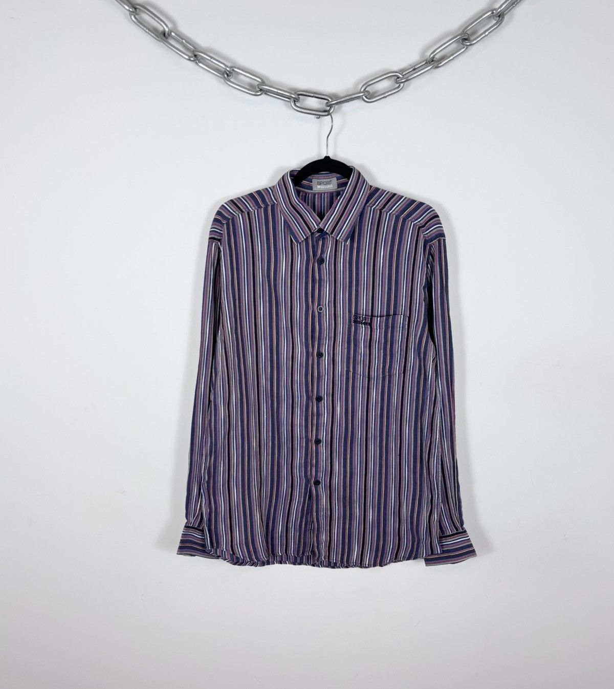 Missoni Vintage Missoni Sport Striped Linen Cotton Button Up Shirt Size US M / EU 48-50 / 2 - 1 Thumbnail