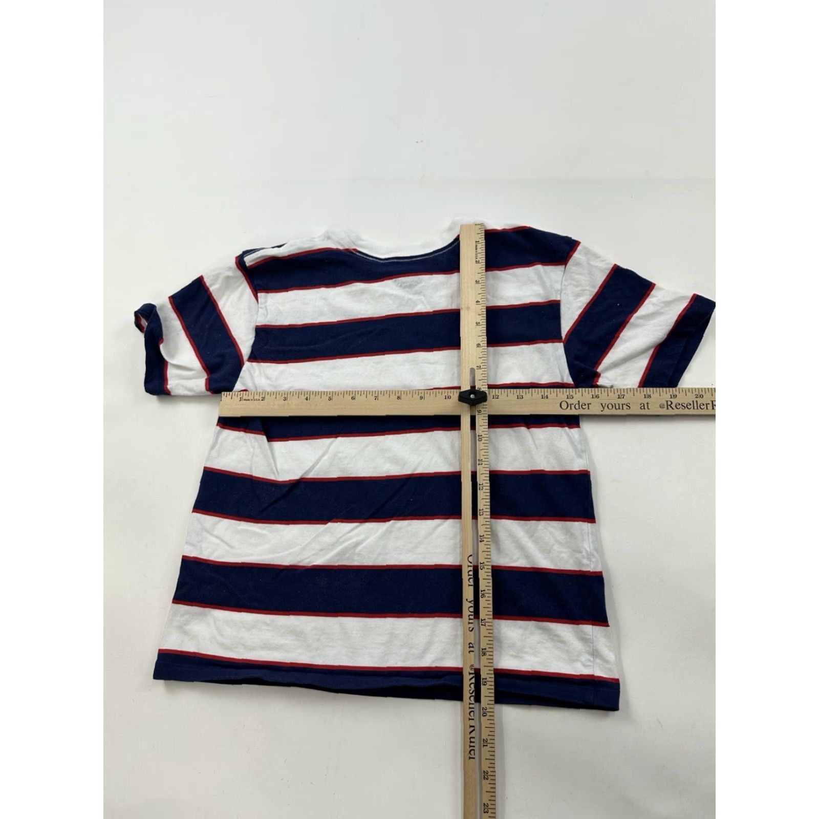 Dickies Dickies Shirt Womens Small White Blue Striped Short Sleeve Crew Neck Pullover Size S / US 4 / IT 40 - 5 Thumbnail
