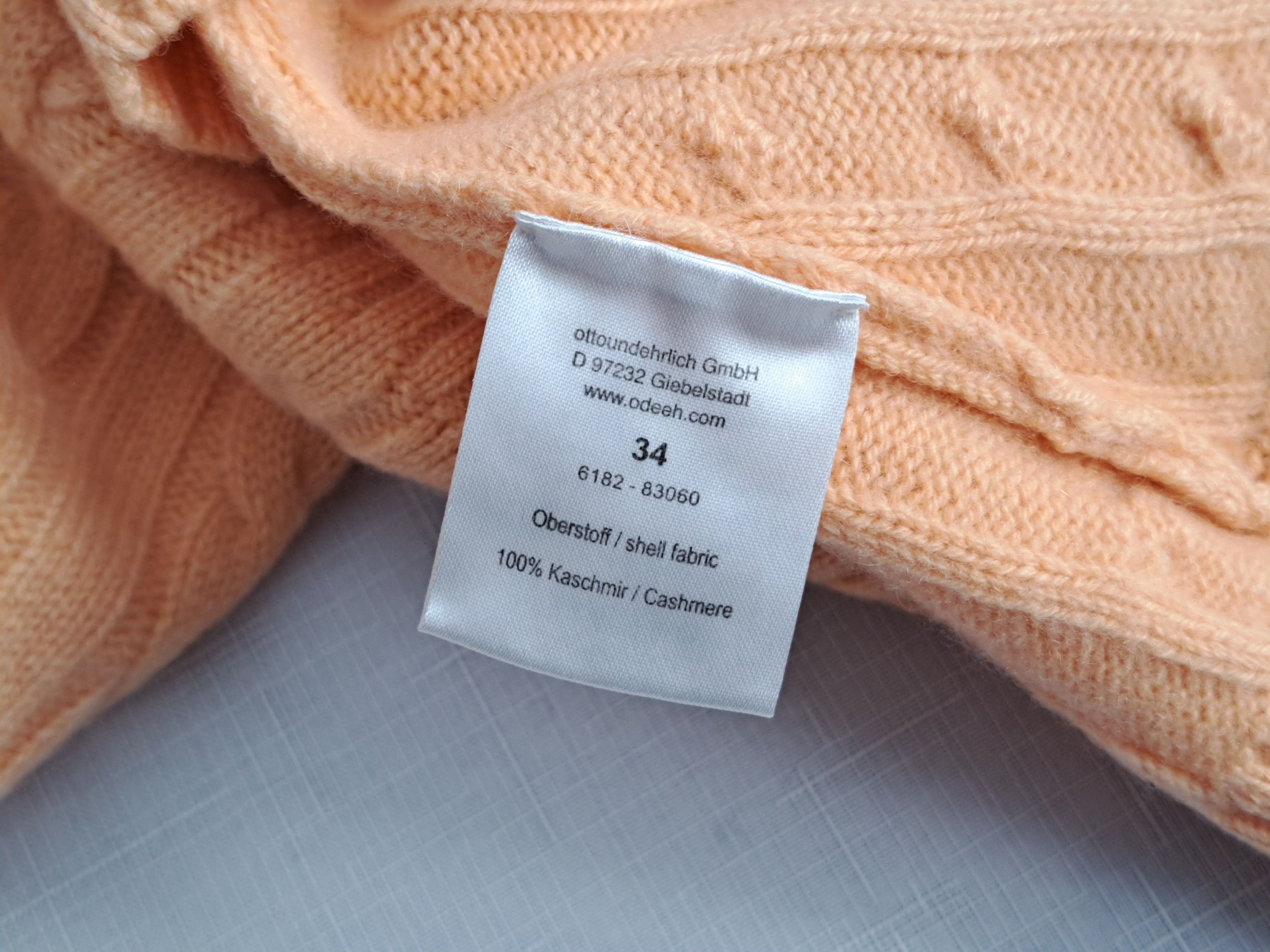 Other ODEEH light orange cable-knit cashmere pullover. Size XS / US 0-2 / IT 36-38 - 6 Thumbnail
