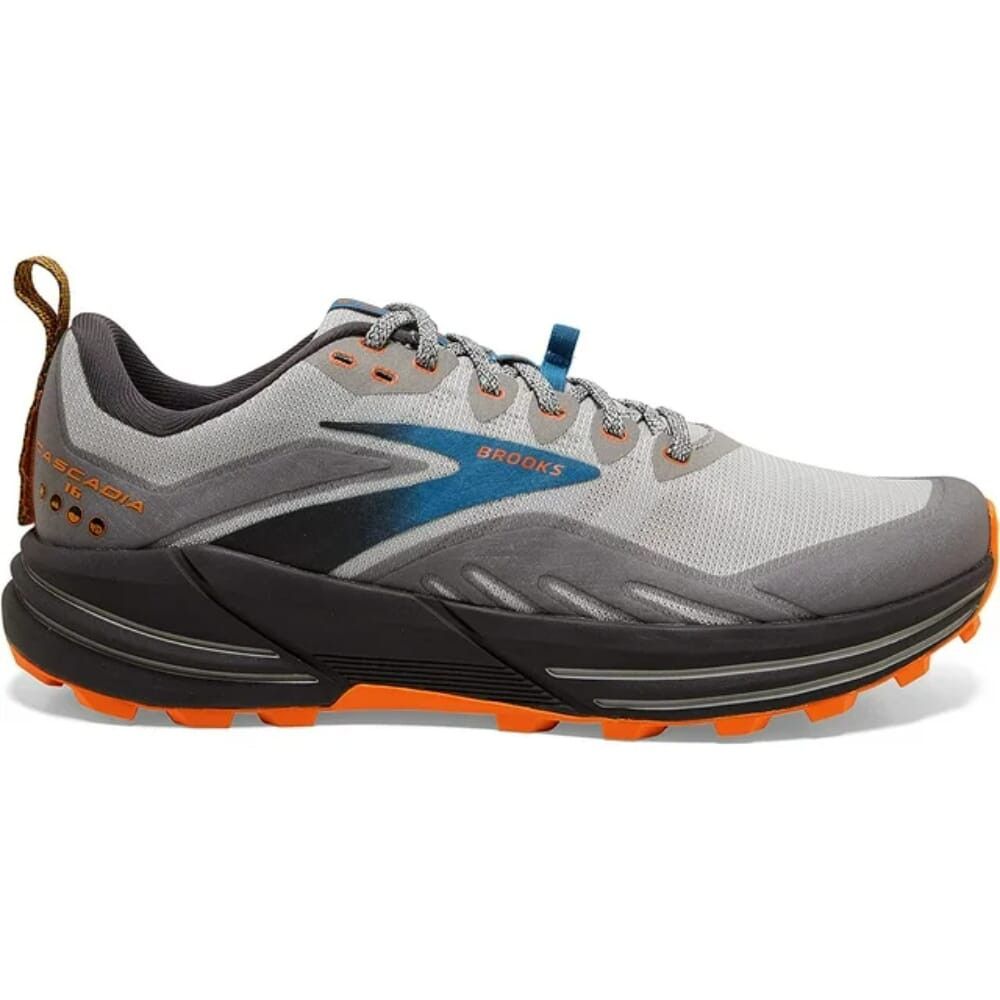 image of Brooks Cascadia 16 Oyster Mushroom/alloy-Orange 1103761D038 Shoes in Oyster Mushroom/Alloy/Orange (