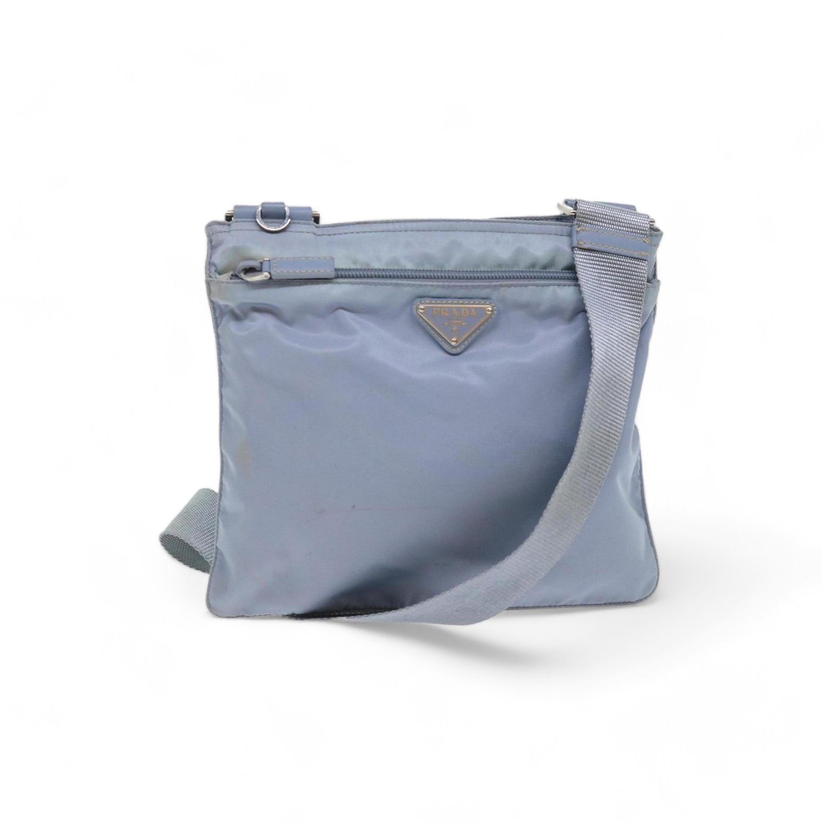 Prada Prada - Nylon Shoulder Bag Crossbody Light Blue Triangle Size ONE SIZE - 1 Thumbnail