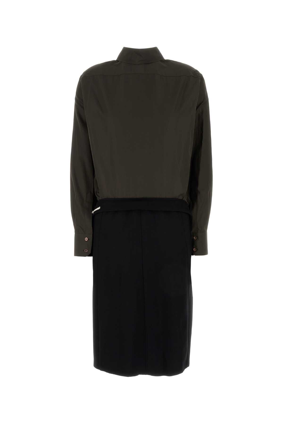 Maison Margiela Two-Tone Poplin And Wool Shirt Dress Size M / US 6-8 / IT 42-44 - 1 Thumbnail