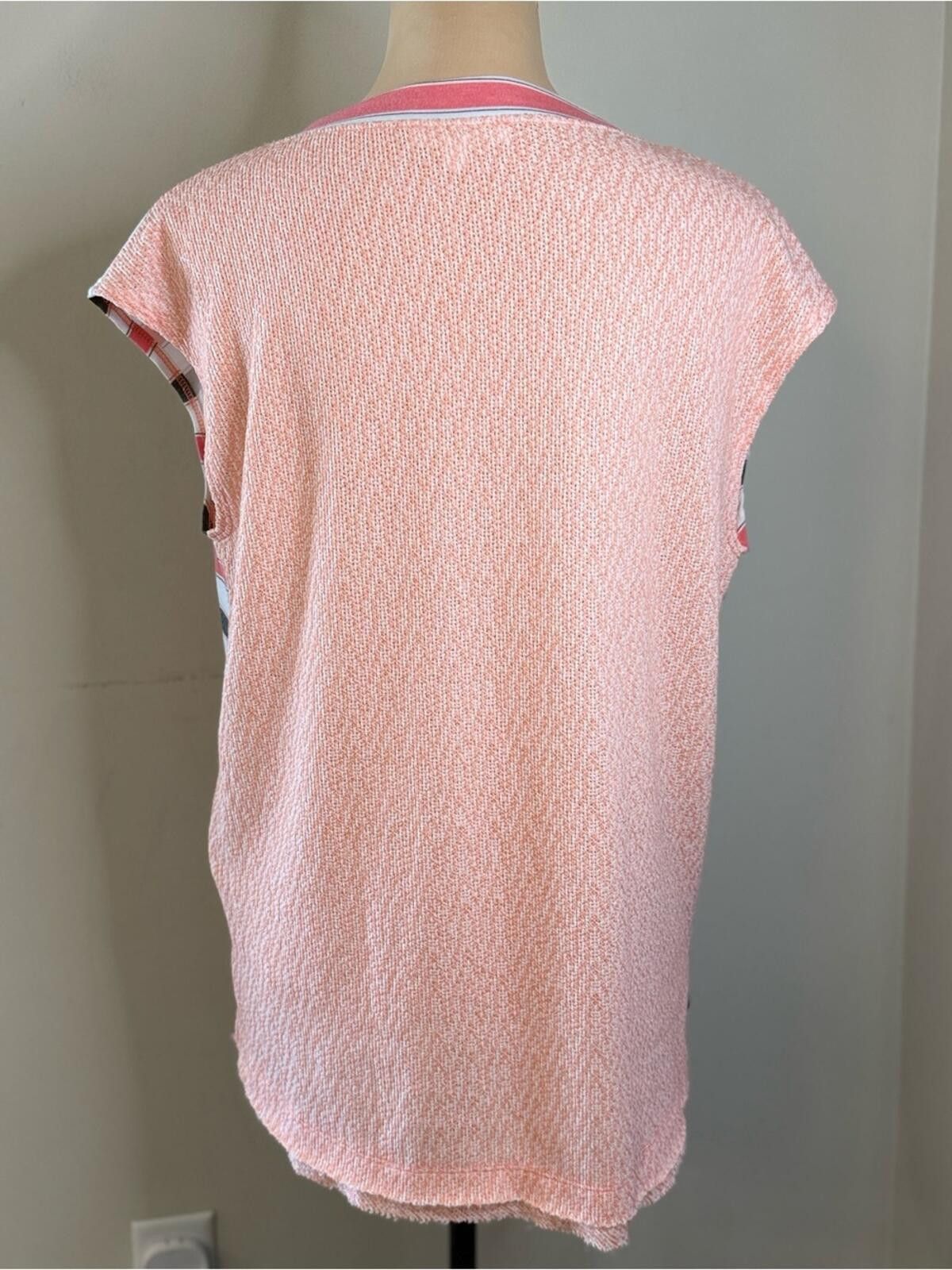 Other Ces Femme top pink gray stripes cap sleeves mixed media SM Size S / US 4 / IT 40 - 4 Thumbnail