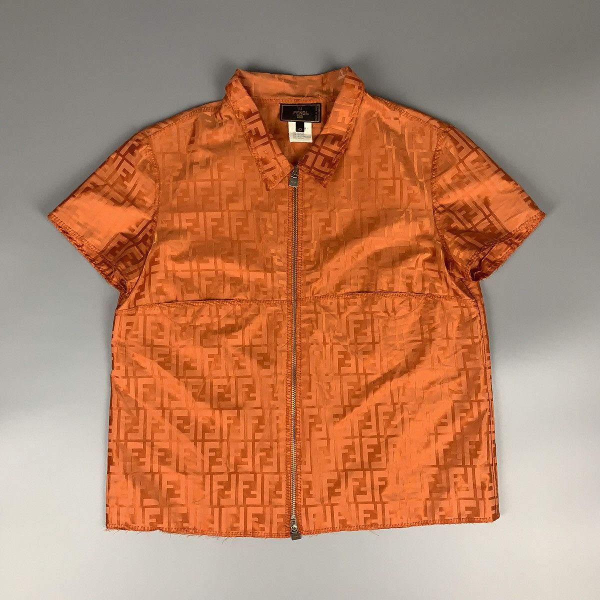 Fendi Authentic Rare Fendi Zucca FF Orange Nylone Zip Top Size US S / EU 44-46 / 1 - 1 Thumbnail