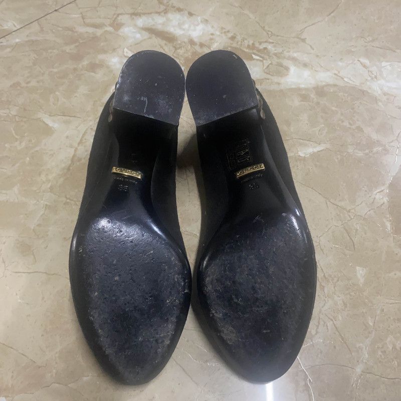 Gucci Gucci Black Chunky Heeled Pumps for Women Size US 5 / IT 35 - 4 Thumbnail