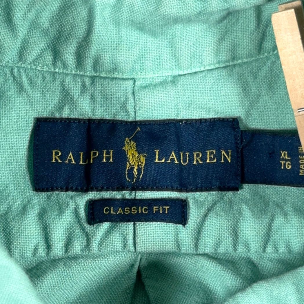 Ralph Lauren Ralph Lauren Shirt Adult XL Green Classic Fit Preppy Pony Logo Cotton Size US XL / EU 56 / 4 - 5 Thumbnail