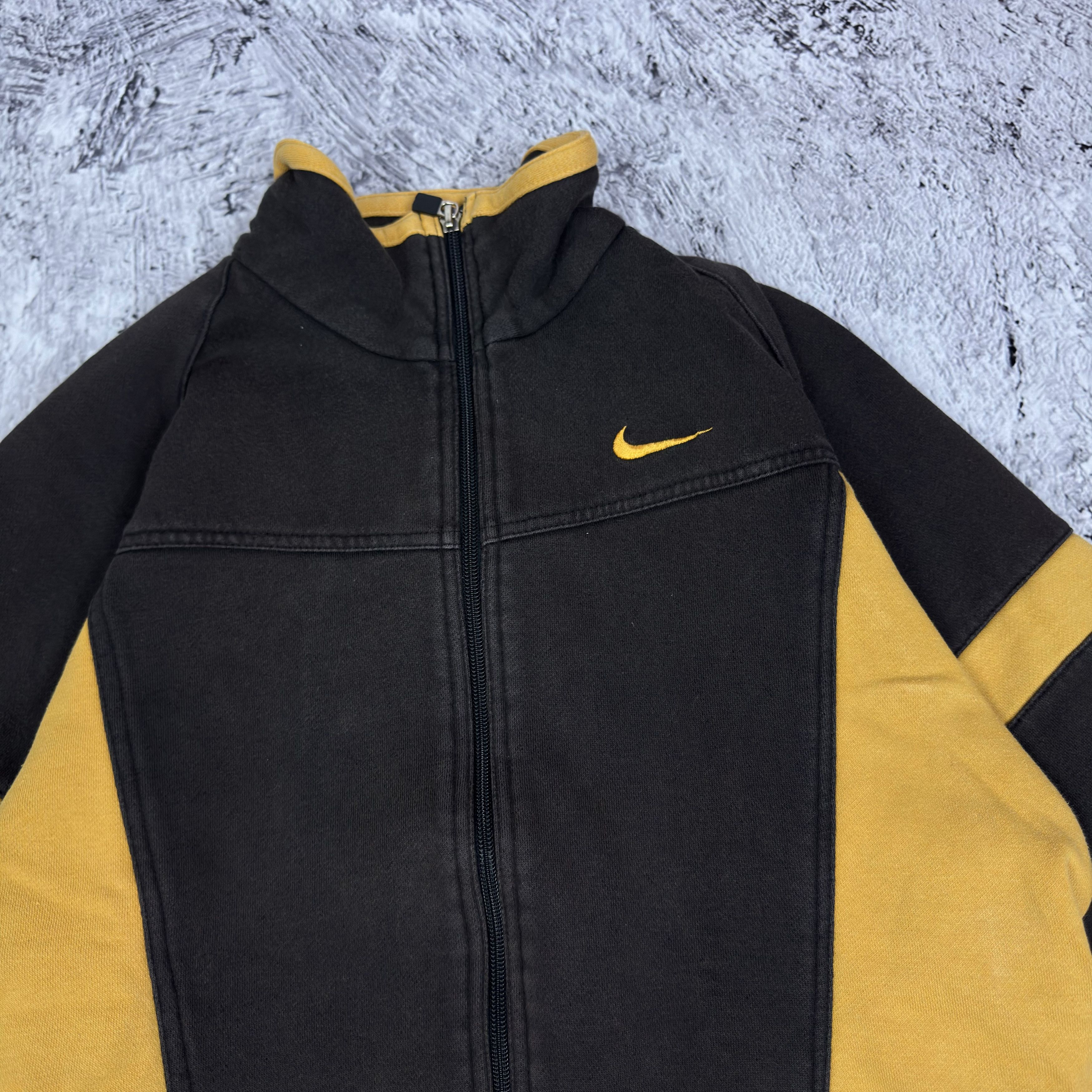 Nike Nike Brown Yellow Cotton Fleece Full Zip Sweatshirt M Size M / US 6-8 / IT 42-44 - 4 Thumbnail