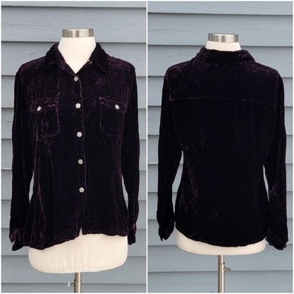 Gap Vintage 90s y2k Gap Purple Crushed Velvet Silk Blend Whimsyg Size M / US 6-8 / IT 42-44 - 1 Thumbnail