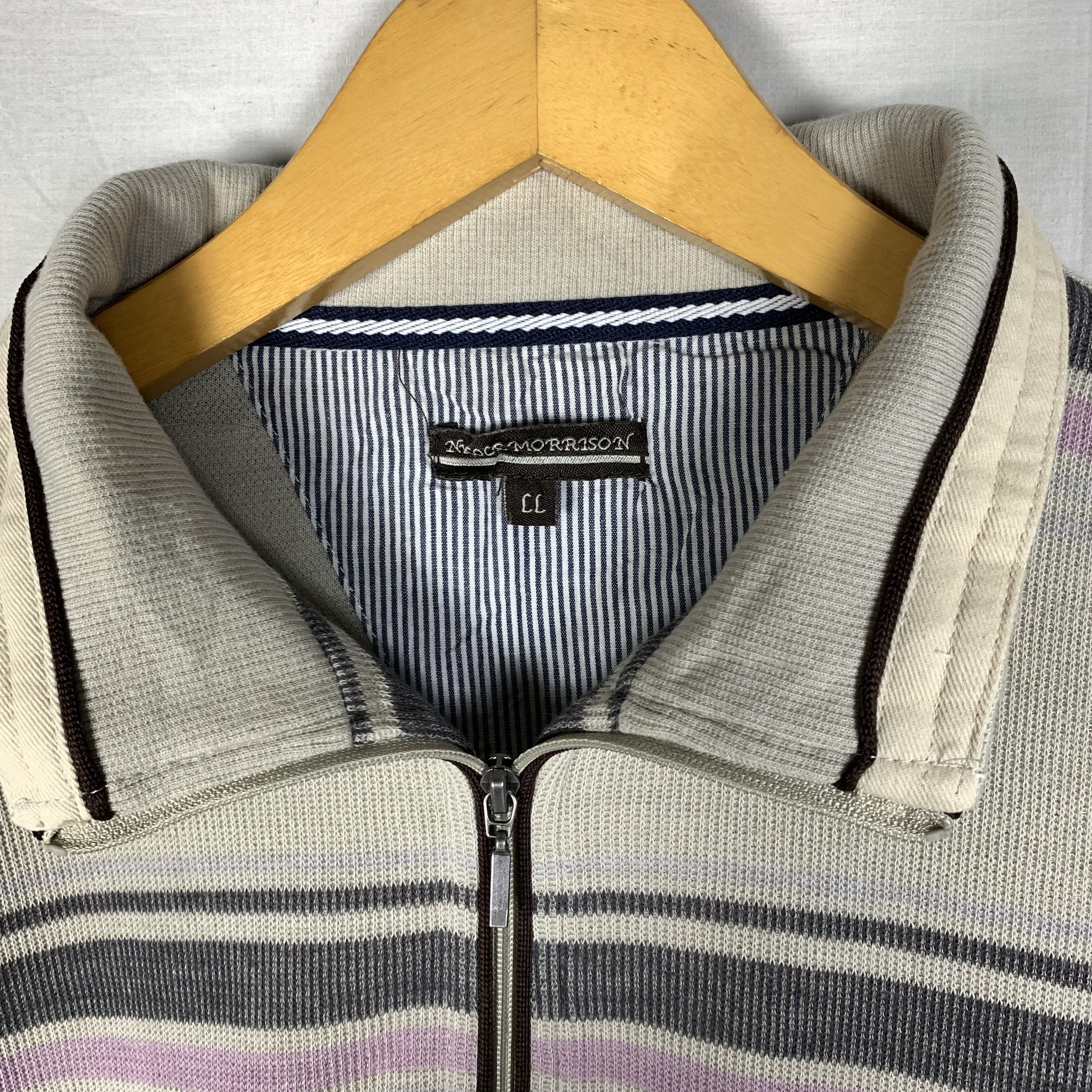 Vintage Vintage Nicole Morisson Halfzip Striped Sweatshirt Crewneck Size US L / EU 52-54 / 3 - 6 Thumbnail