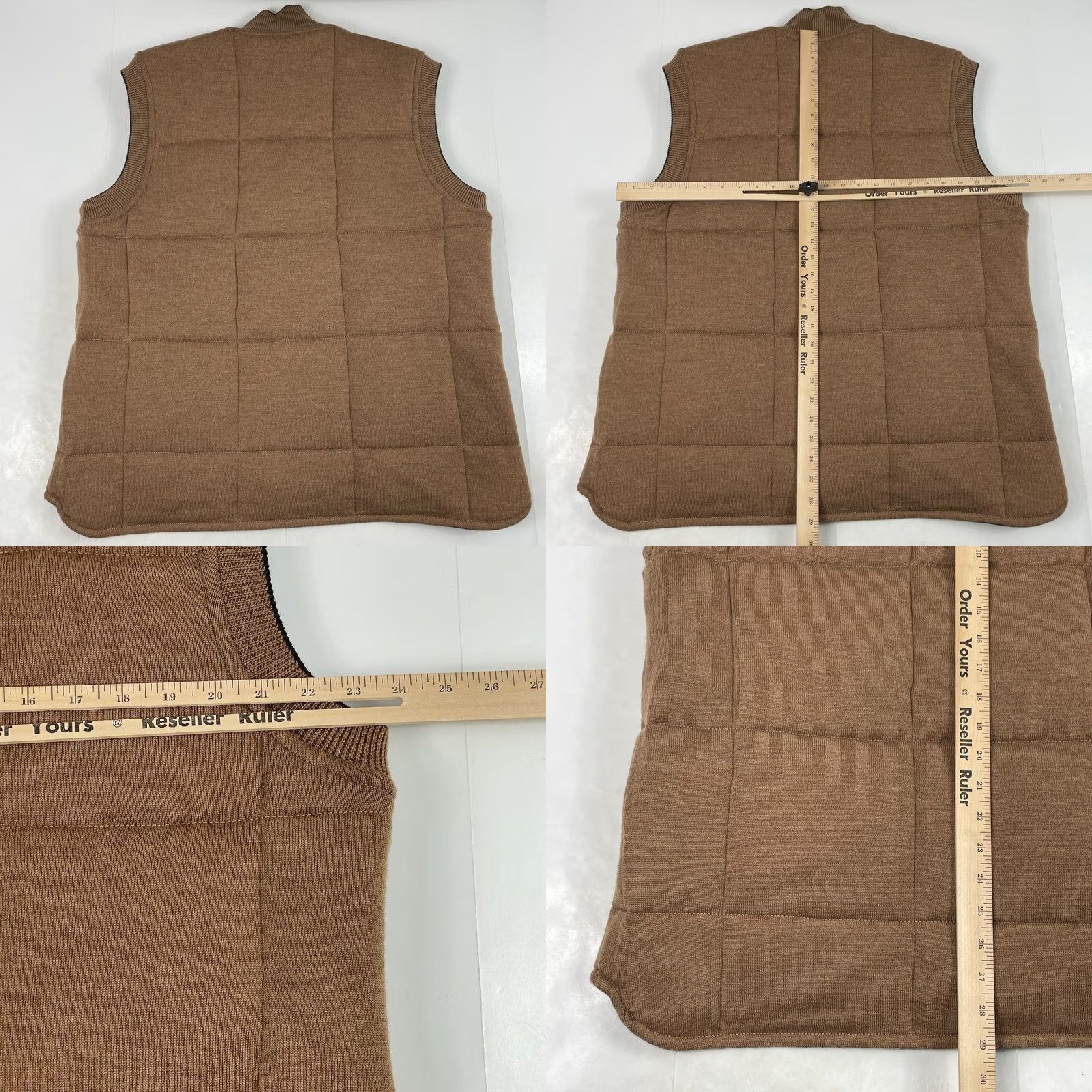 Jos. A. Bank Jos A Bank Vest Mens Large Brown Merino Wool Reversible Full Zip Quilted Golfing Vest Size US L / EU 52-54 / 3 - 10 Thumbnail