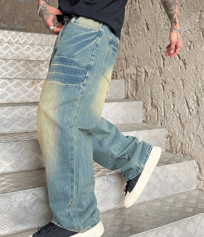 Vision Streetwear Retro Vintage Blue Loose Jeans Size US 30 / EU 46 - 3 Thumbnail