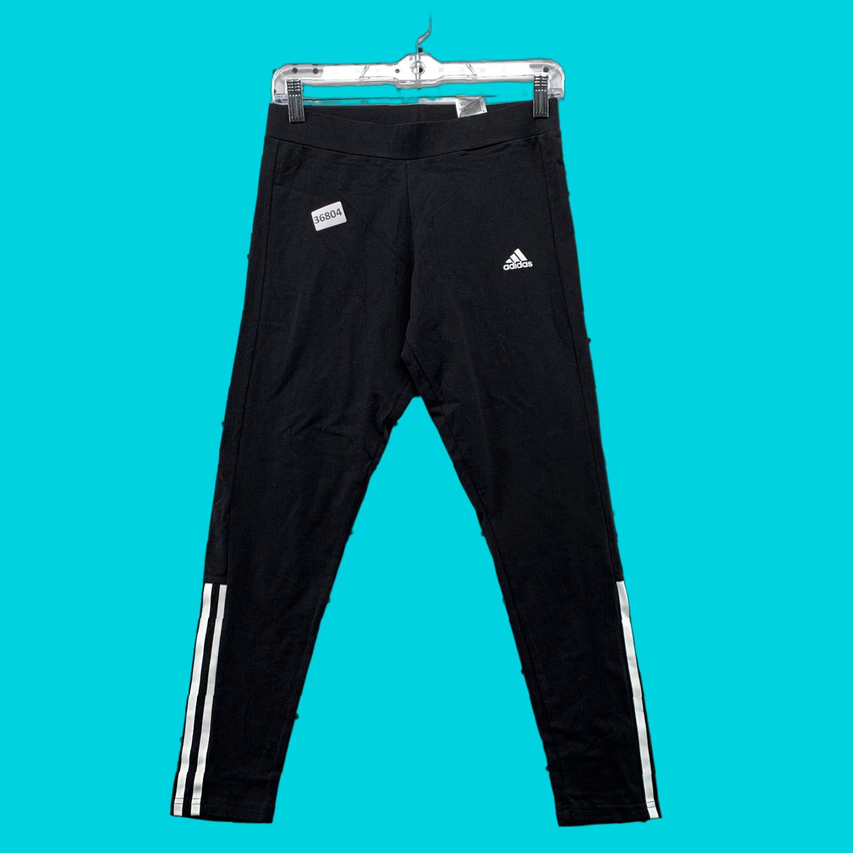 Adidas Adidas Track Pants Womens Medium Black White Striped Side 27x25 NWT Size 32" / US 10 / IT 46 - 1 Thumbnail