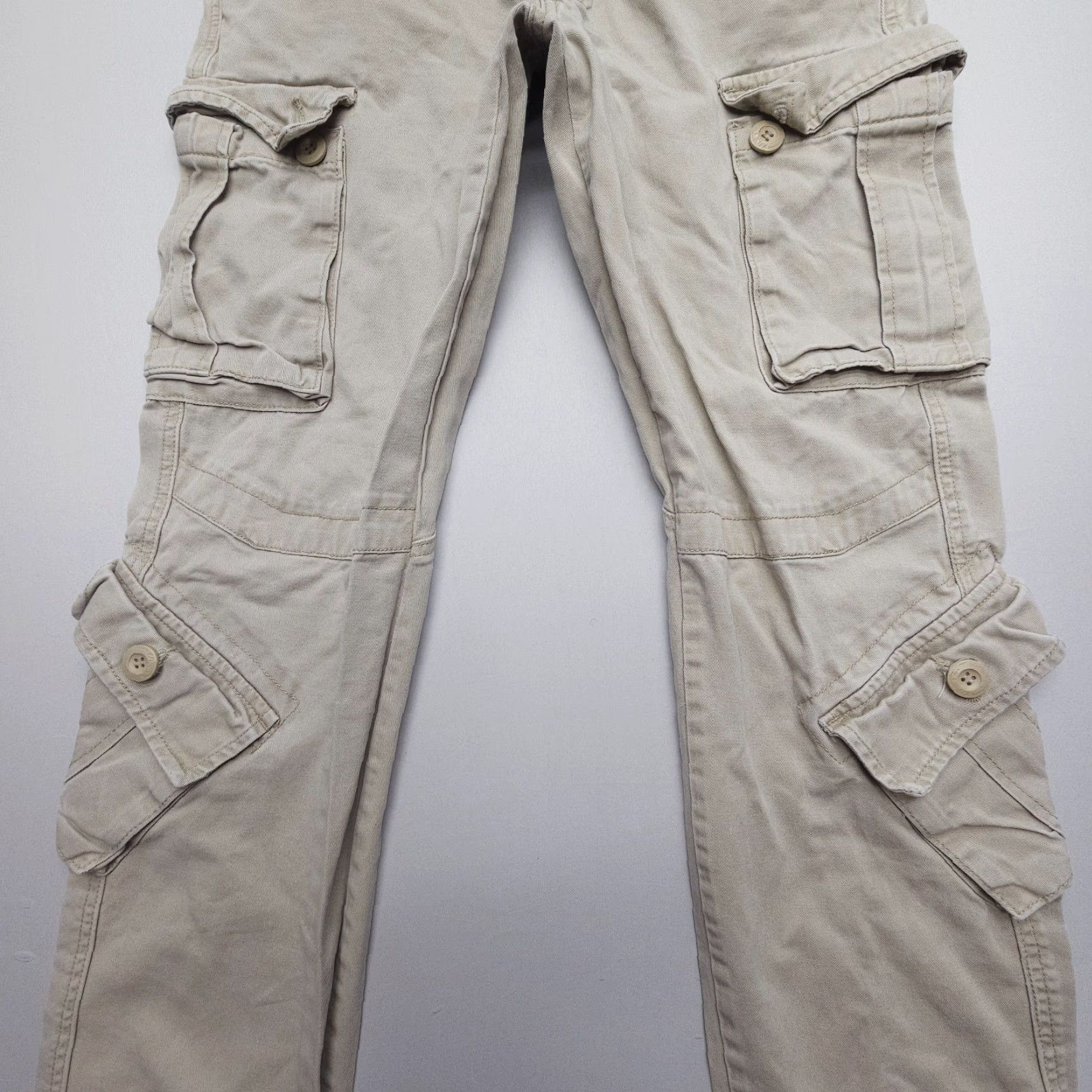 Vintage Matchstick Pants Cargo Men's Small 29 Beige Twill 5-Pocket Design Regular Straight 5-Pocket Cargo Style USA 80s? Size US 29 - 7 Thumbnail