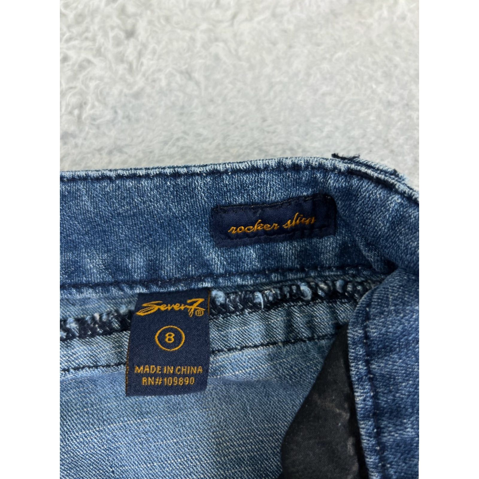 Vintage Seven7 Jeans Women 8 Blue Denim Slim Flared 30x30 Cotton Embroidered Pocket 5-Pocket Low Rise Regular Vintage No N/A Size 32" / US 10 / IT 46 - 7 Thumbnail