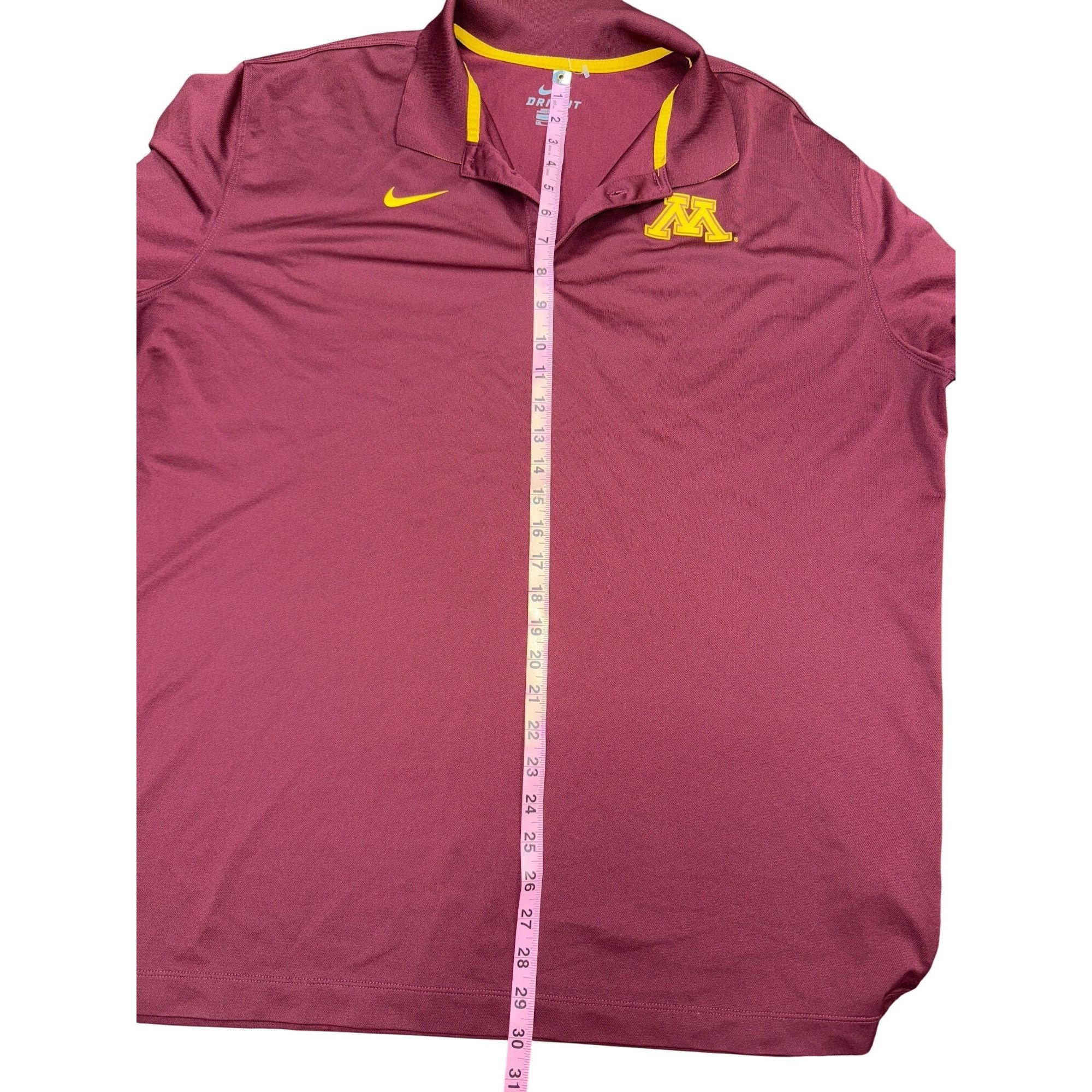 Nike Nike Maroon Dri-Fit Polo Shirt With Minnesota Golden Gophers Size US XXL / EU 58 / 5 - 2 Thumbnail