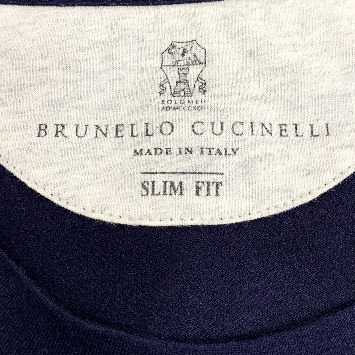 Brunello Cucinelli BC Dark Blue Stripe Cotton Short Sleeve T-Shirt K26WX Size US XS / EU 42 / 0 - 5 Thumbnail
