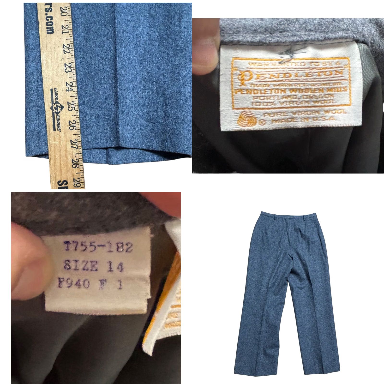 Pendleton VINTAGE Pendleton Women's 14P Pants Wool Trousers High Waist Pleated Grey 90s USA Womens Size 36" / US 14 / IT 50 - 8 Thumbnail